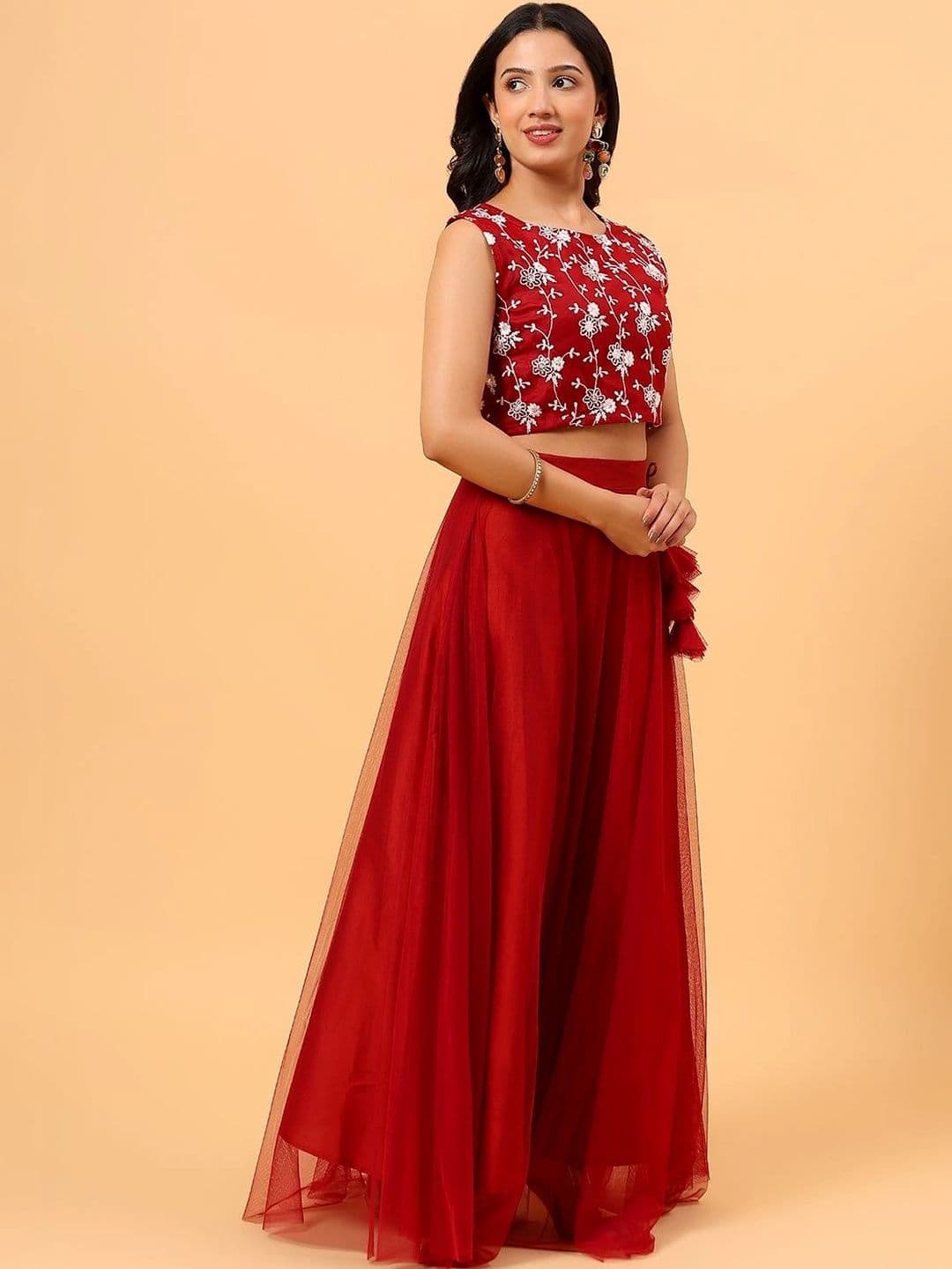 Frolic Rolic Embroidered Net Blouse & Net Skirt Set thumbnail 2
