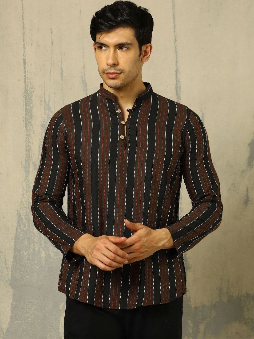 Anouk Men Striped Kurta - view 1