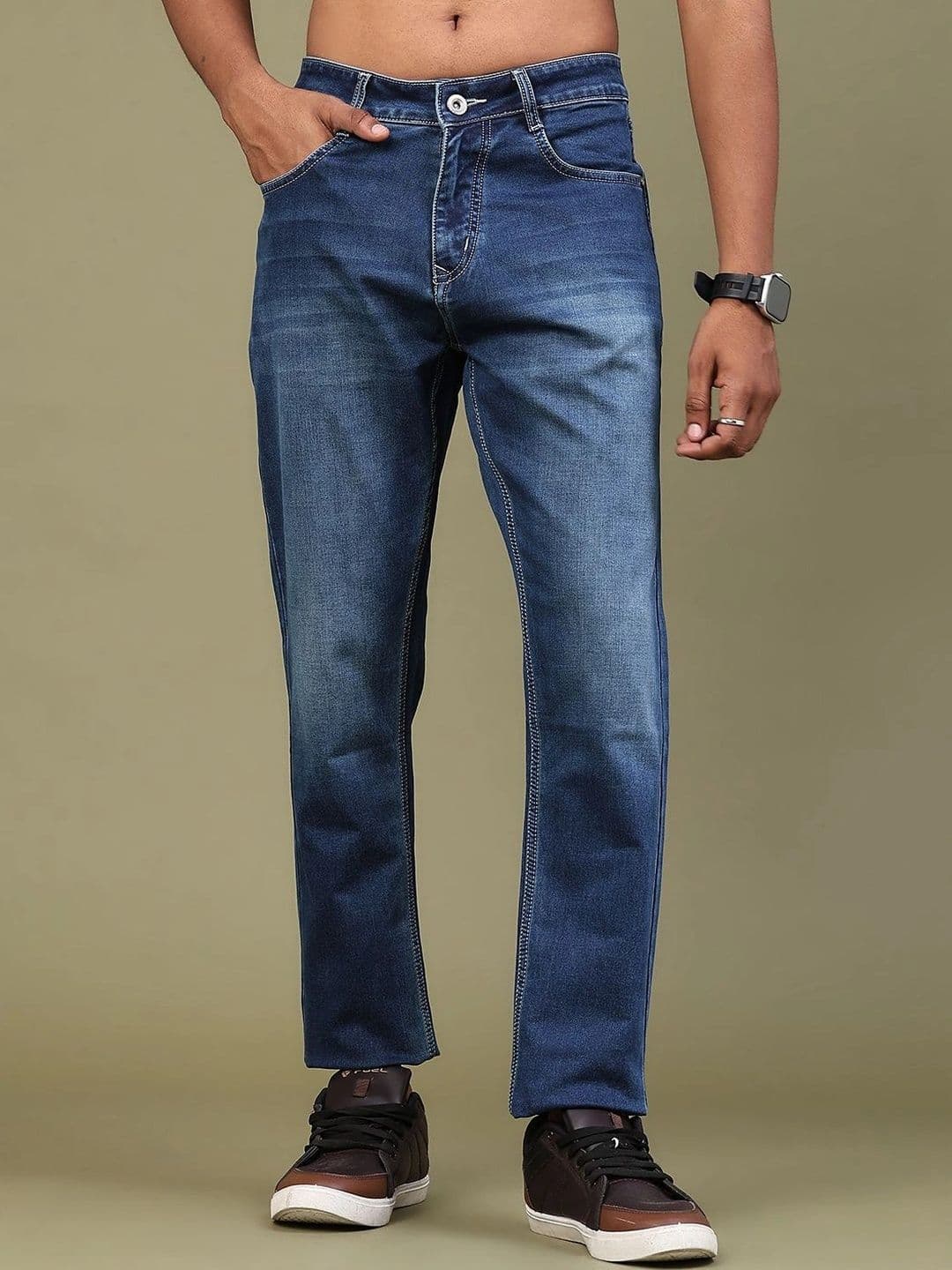 V-Mart Men Regular Fit Mid-Rise Low Distress Jeans - view 1