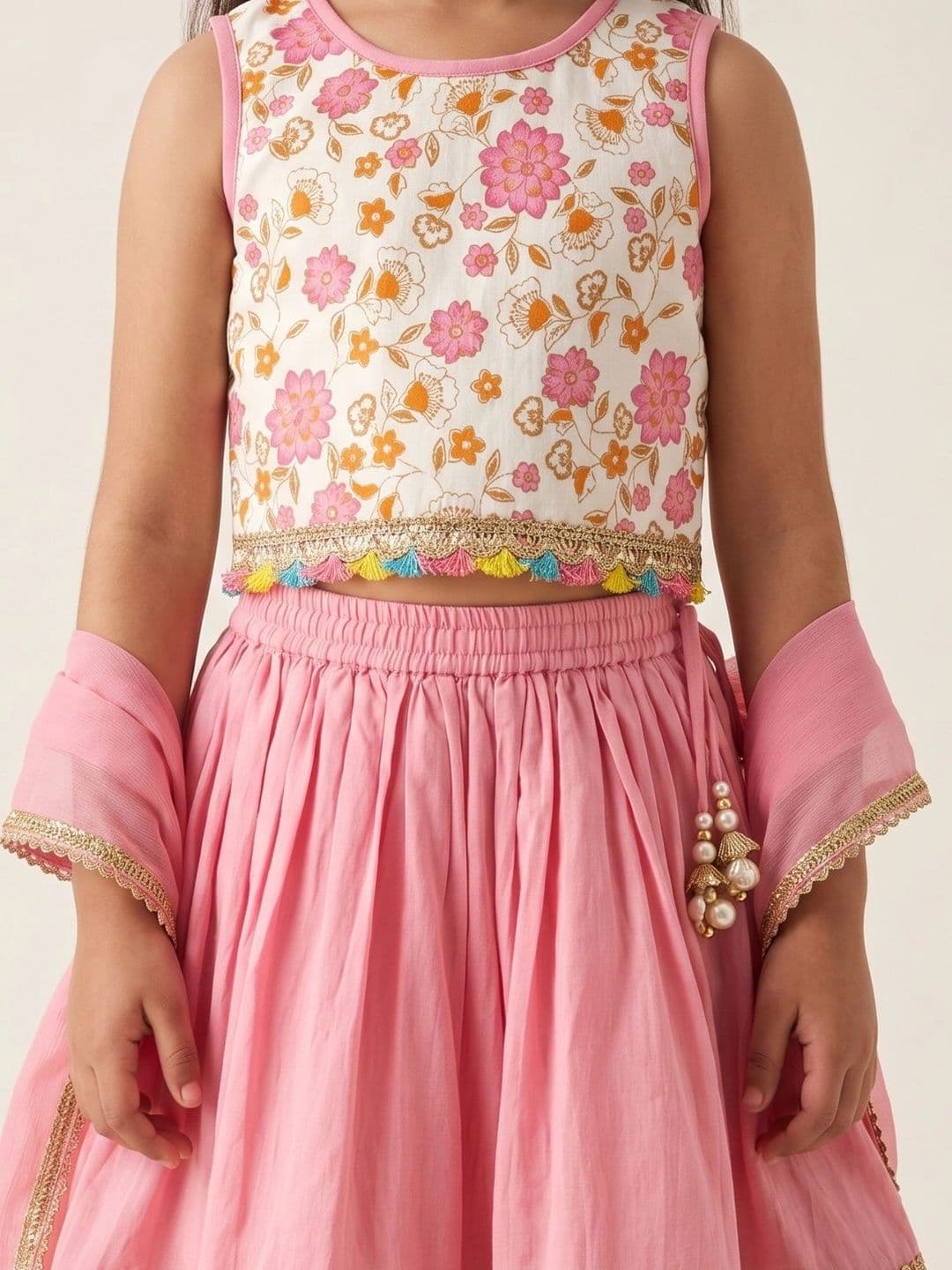 Desi Soota Girls Printed Ready to Wear Lehenga & Blouse With Dupatta thumbnail 5