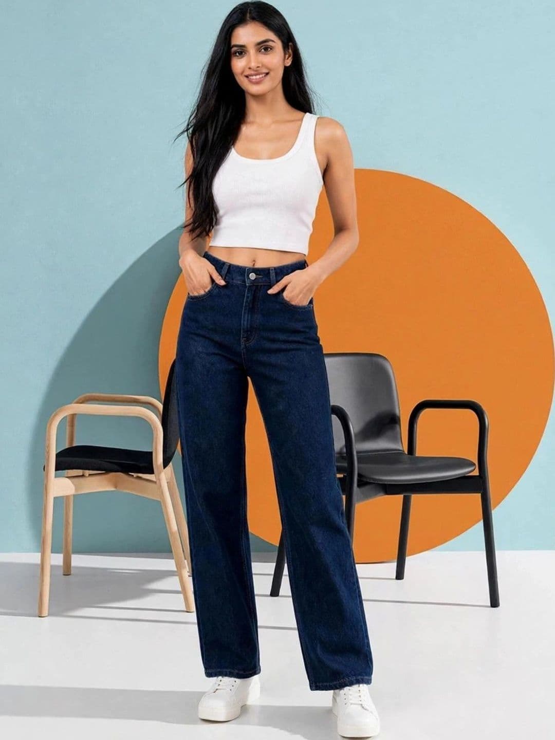Mast & Harbour Women Classic Regular Fit Mid-Rise Stretchable Jeans thumbnail 3