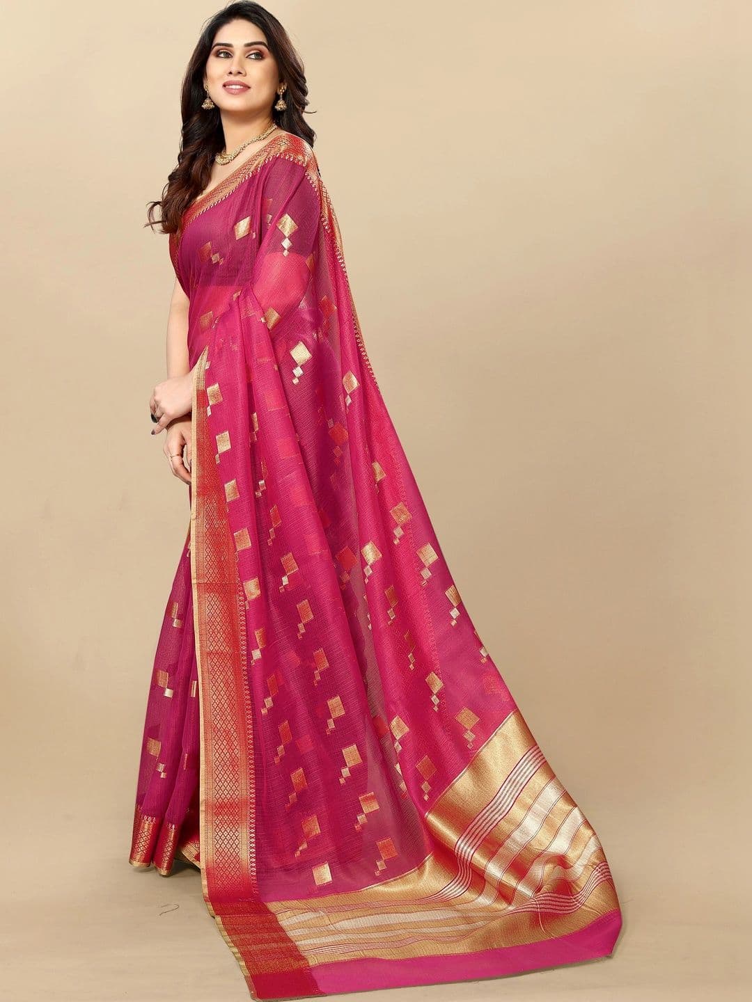 Sangria Woven Design Zari Designer Kota Saree thumbnail 5
