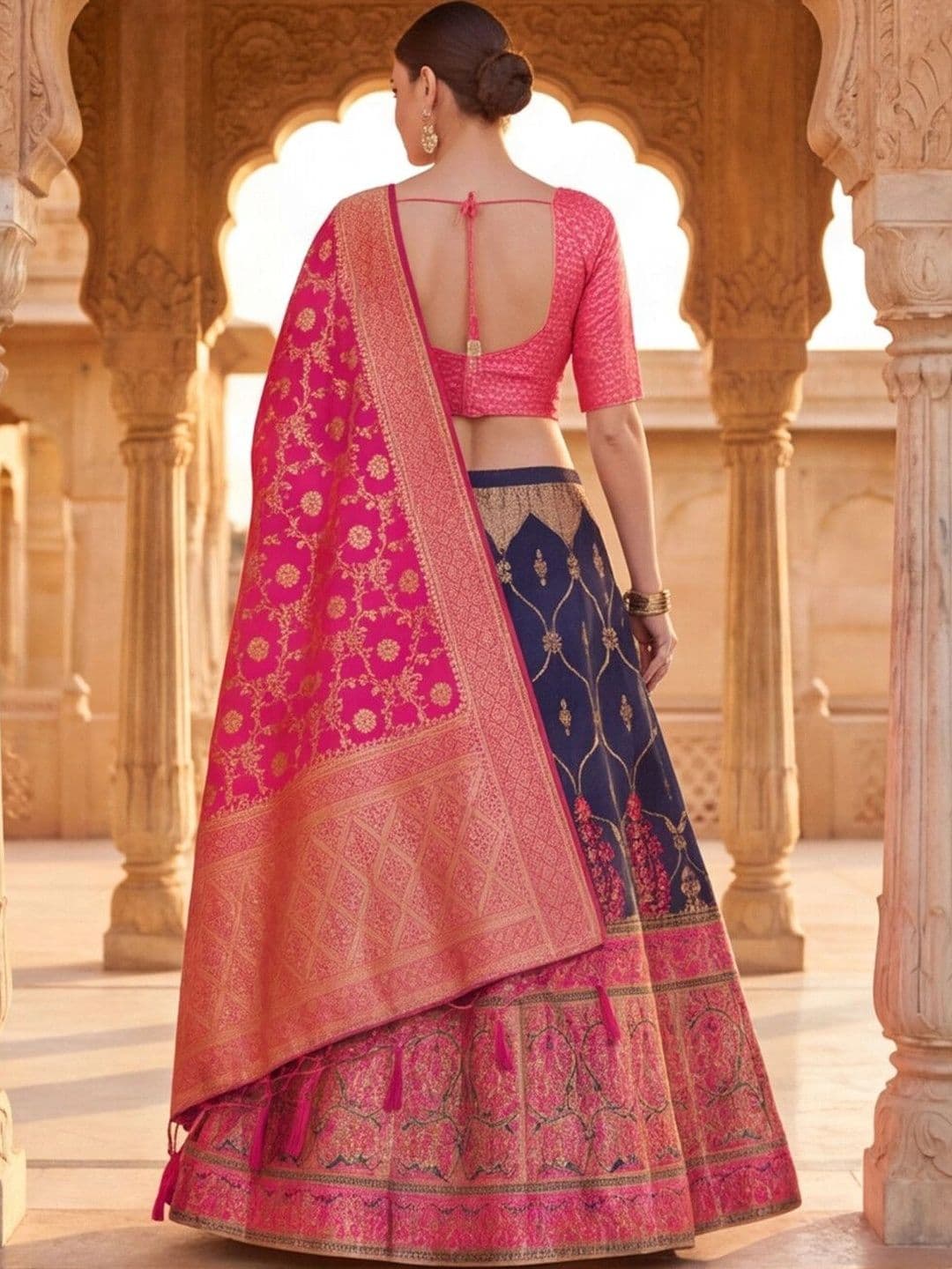 Anouk Rustic Semi-Stitched Lehenga & Unstitched Blouse With Dupatta thumbnail 6