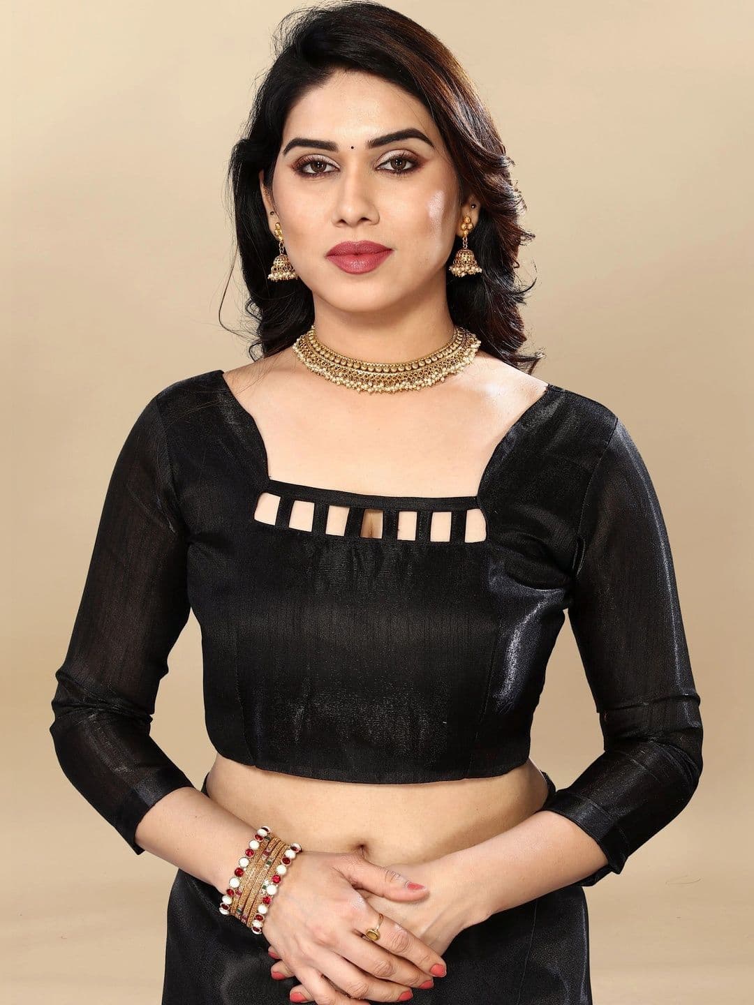 Sangria Poly Georgette Maheshwari Saree thumbnail 6