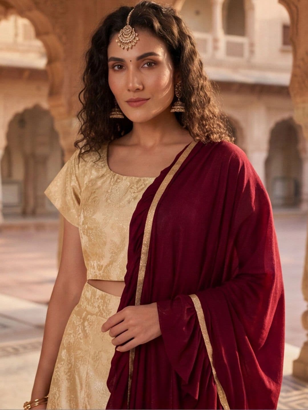 Mitera Semi-Stitched Lehenga & Unstitched Blouse With Dupatta thumbnail 5