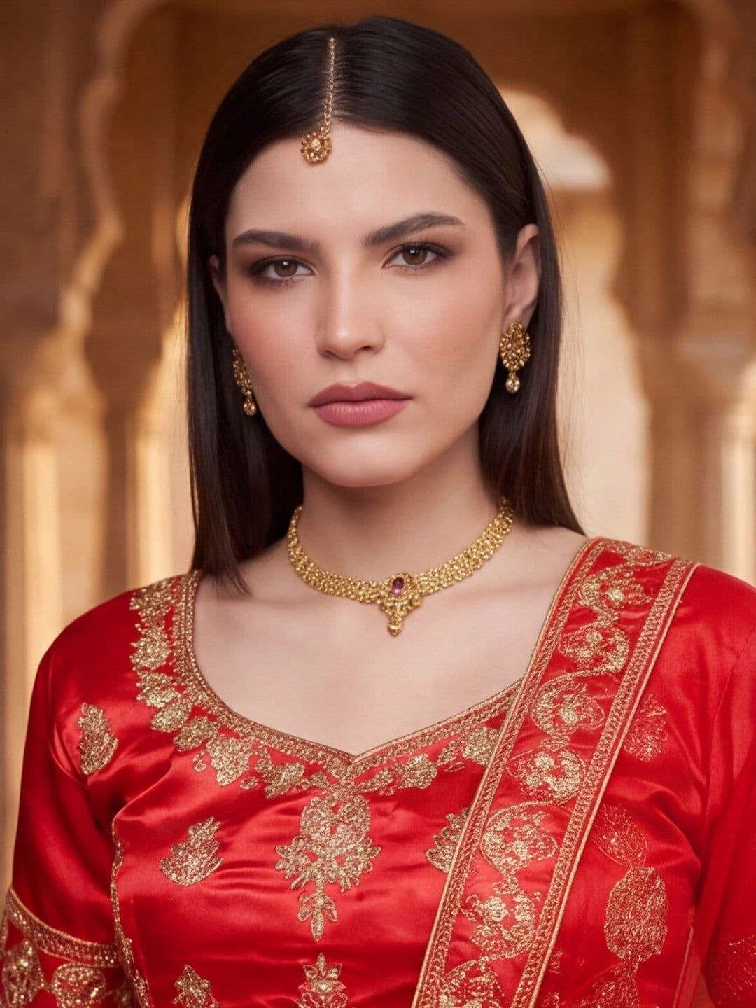 Anouk Rustic Embroidered Semi-Stitched Lehenga & Unstitched Blouse With Dupatta thumbnail 4