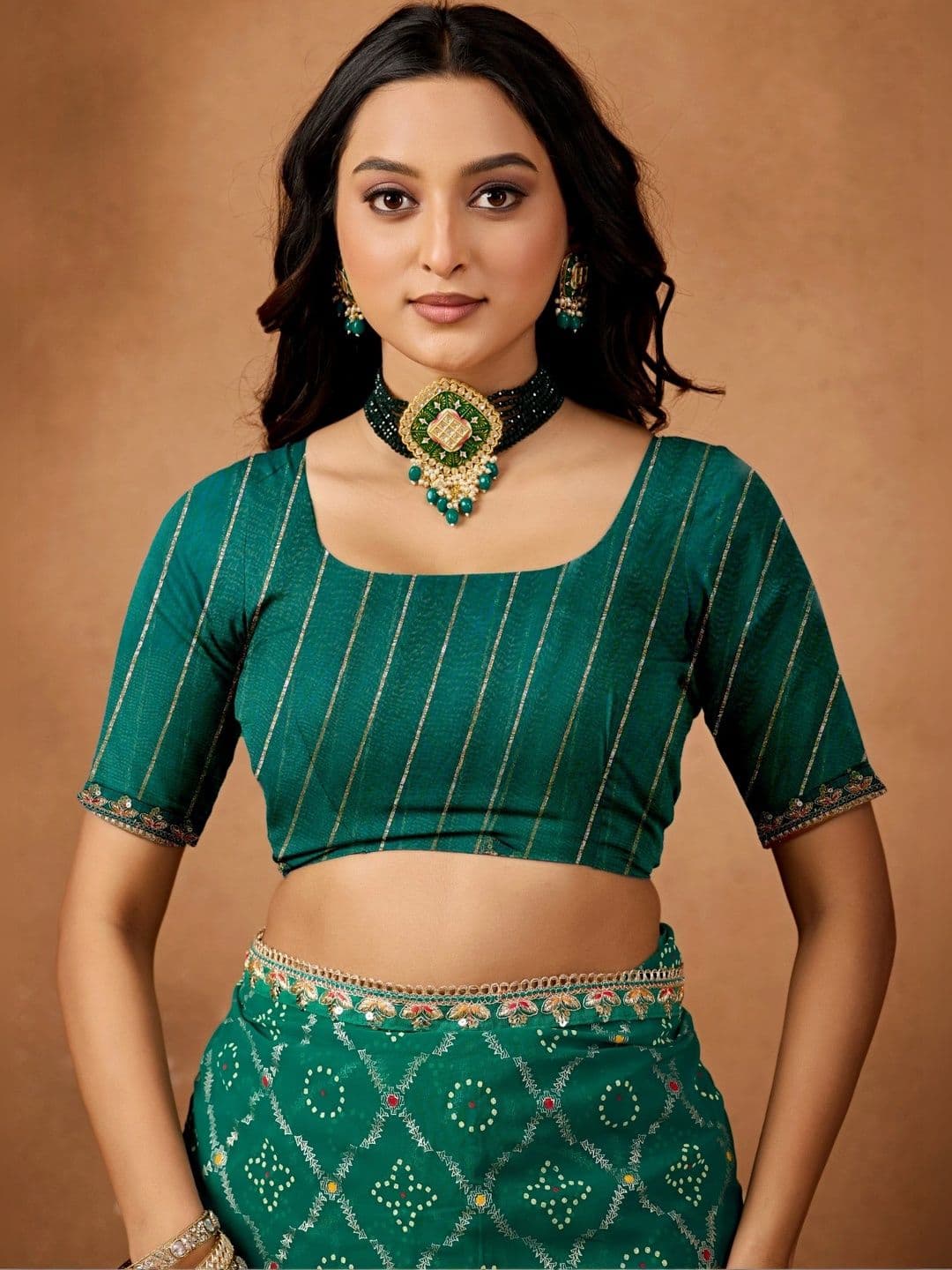 Mitera Bandhani Gotta Patti Poly Georgette Designer Bandhani Saree thumbnail 3