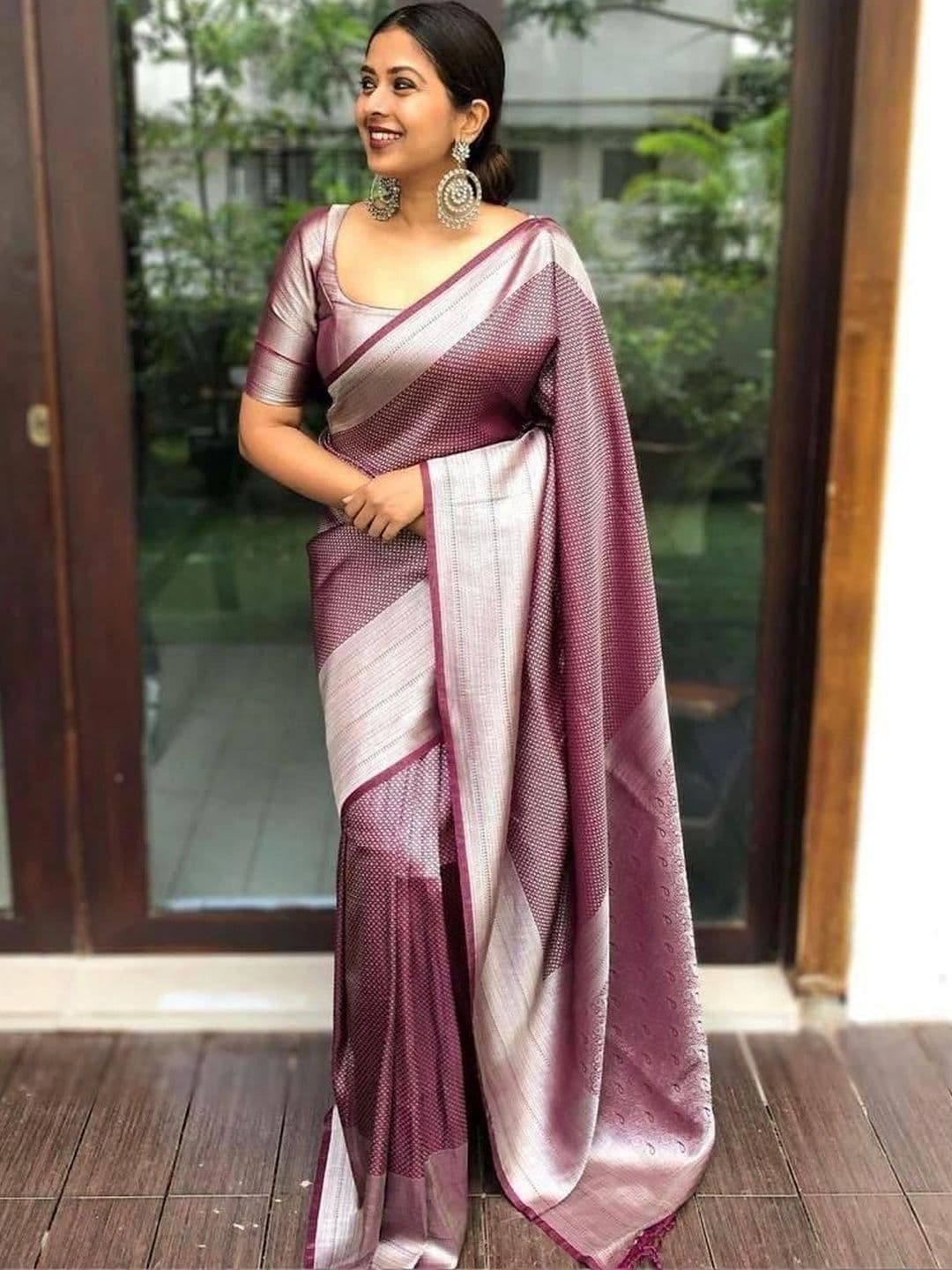 revika Woven Design Zari Art Silk Designer Kanjeevaram Saree thumbnail 6