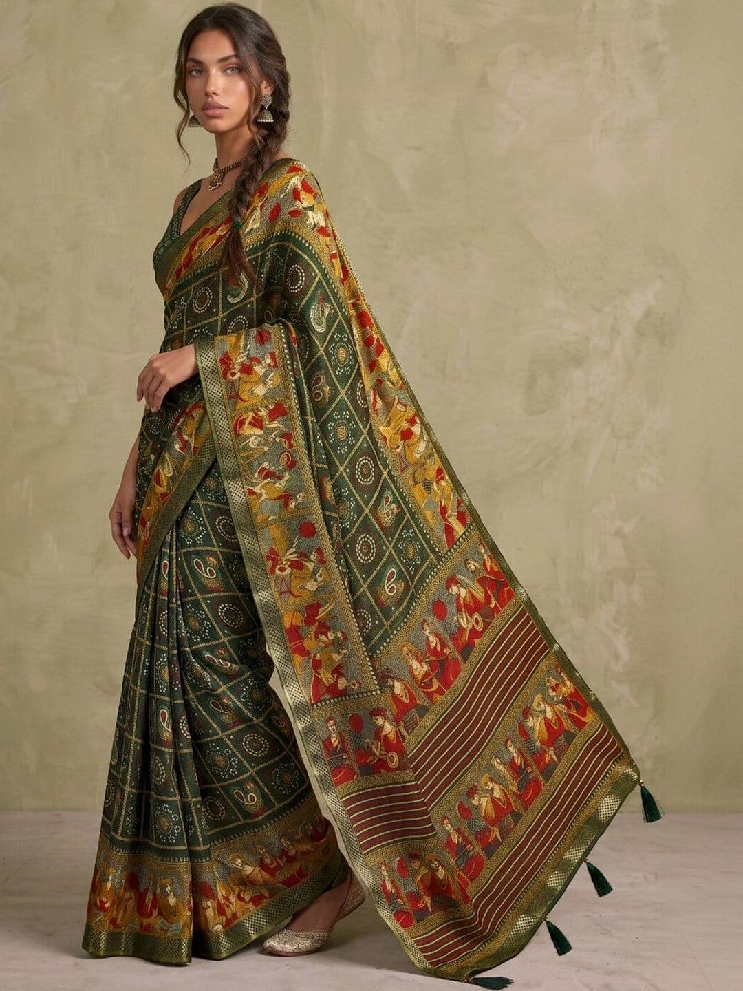 SAARA Ethnic Motifs Pure Georgette Saree thumbnail 2