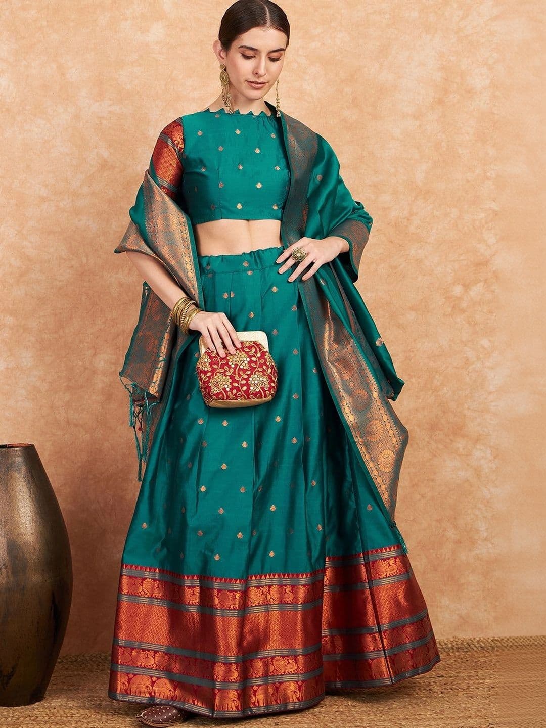 Mitera Semi-Stitched Lehenga & Unstitched Blouse With Dupatta - view 1