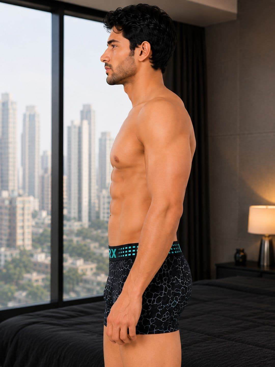 HRX by Hrithik Roshan Pack of 4 Cotton Blend Assorted Printed Trunks thumbnail 3