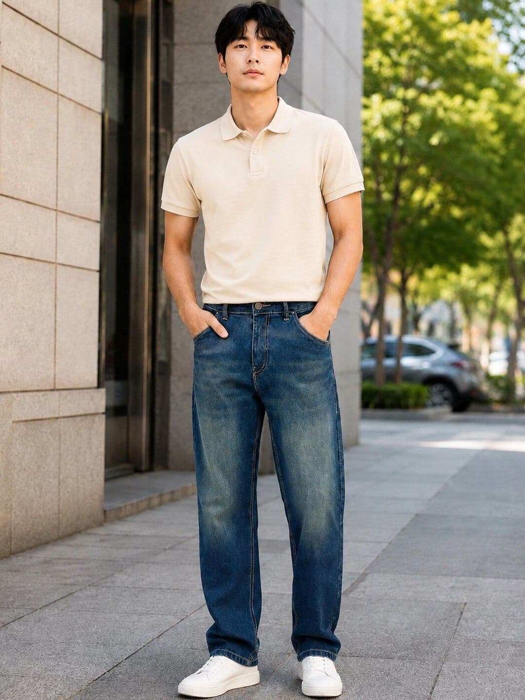 Encrypt Men Relaxed Fit Mid-Rise Low Distress Jeans thumbnail 6