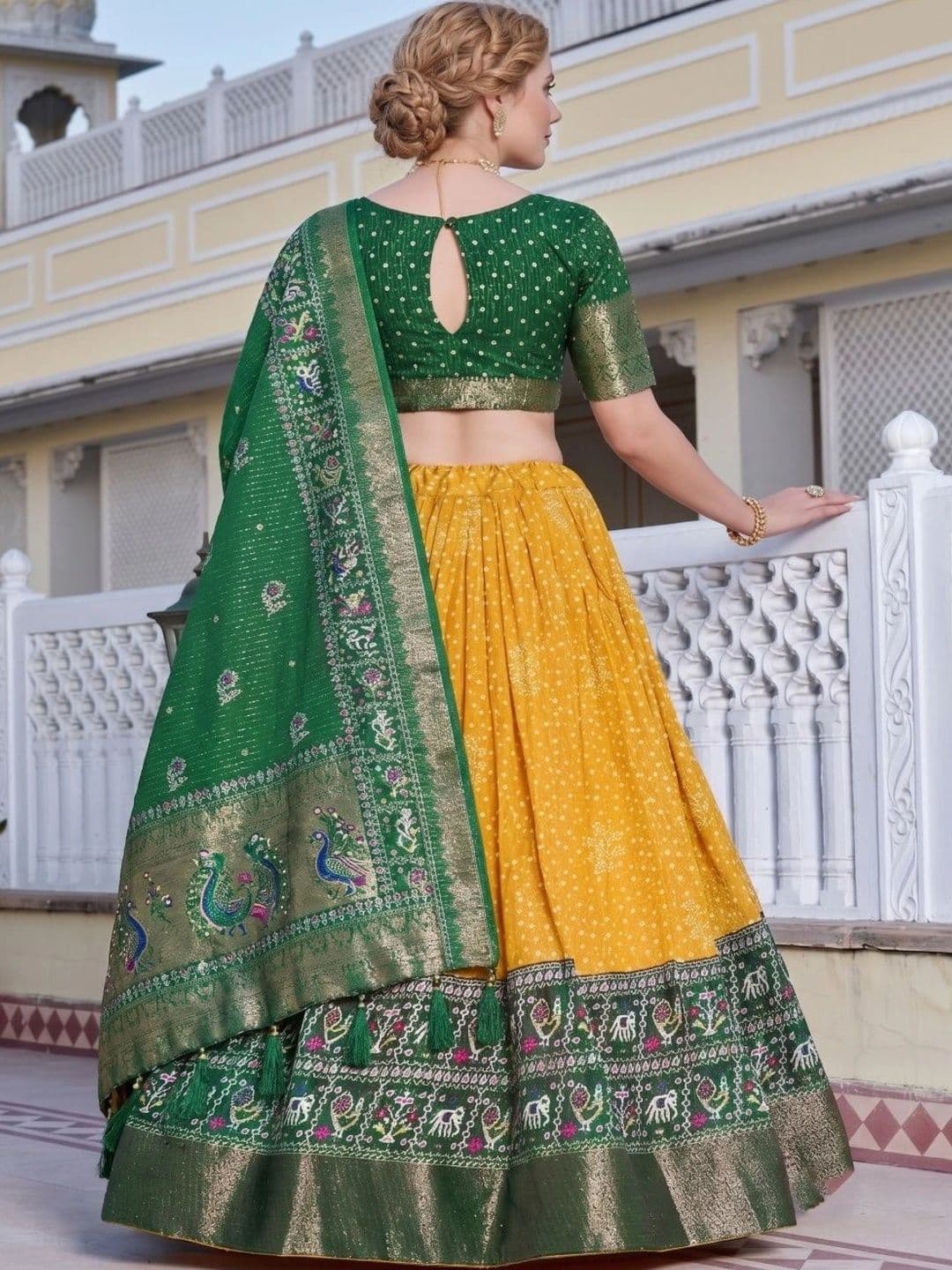 Anouk Printed Semi-Stitched Lehenga & Unstitched Blouse With Dupatta thumbnail 2