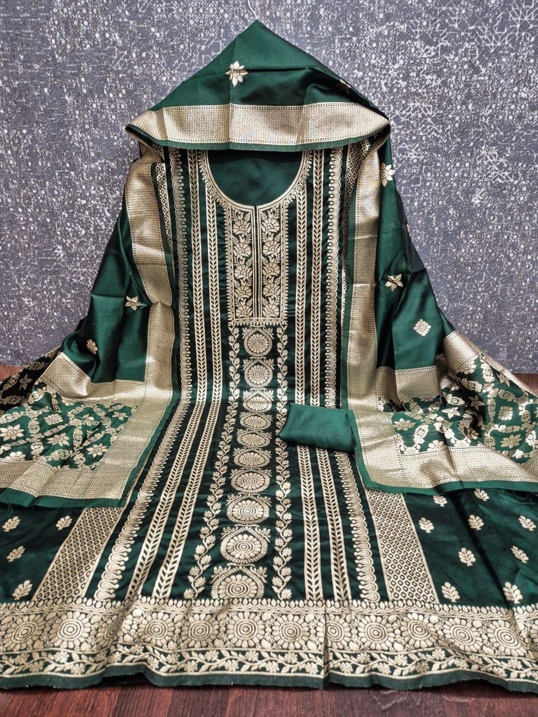 KALINI Art Silk Unstitched Dress Material thumbnail 2