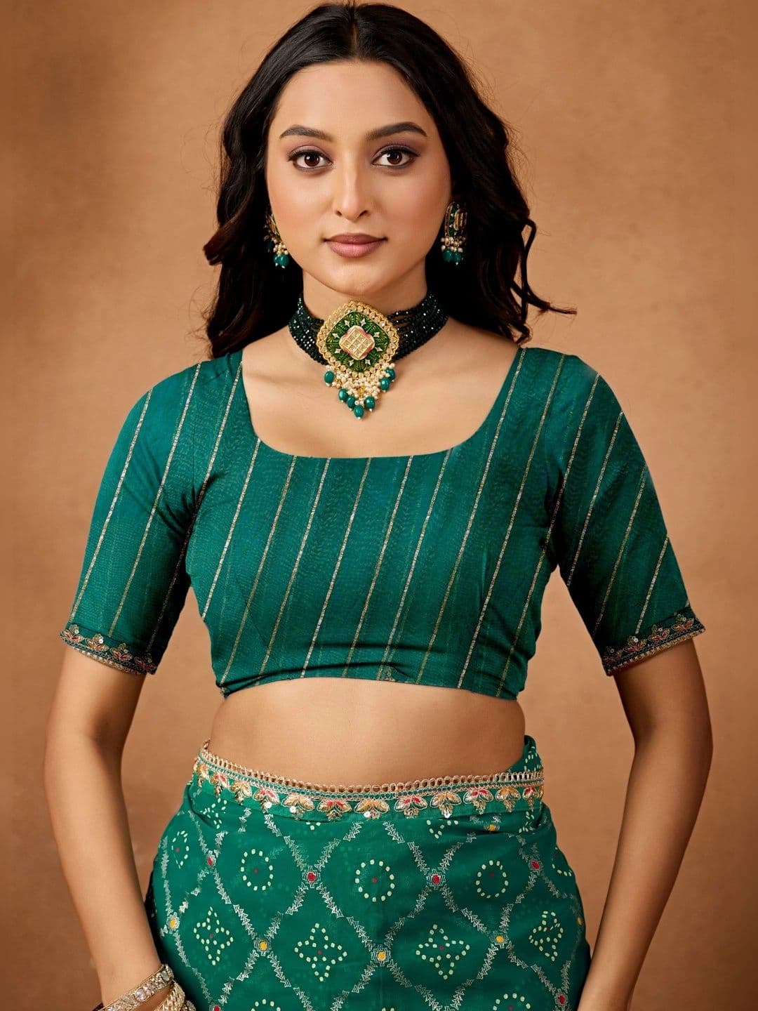 Mitera Bandhani Gotta Patti Poly Georgette Designer Bandhani Saree thumbnail 3