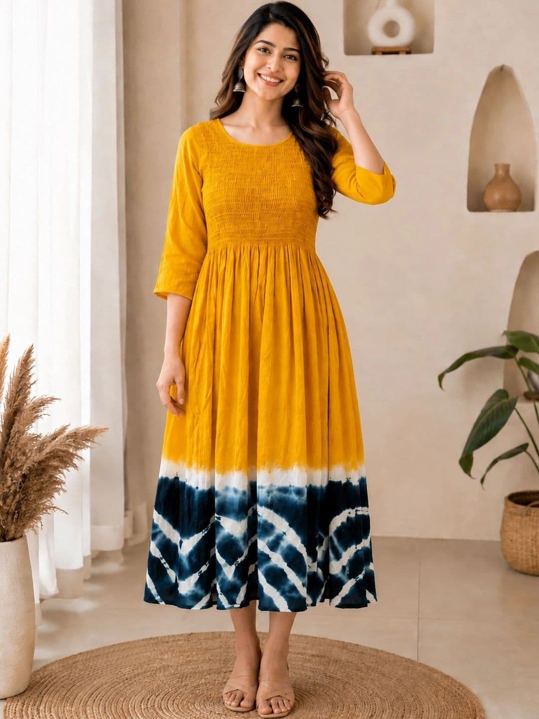 KASIBAA Tie and Dye Dyed A-Line Midi Dress thumbnail 6