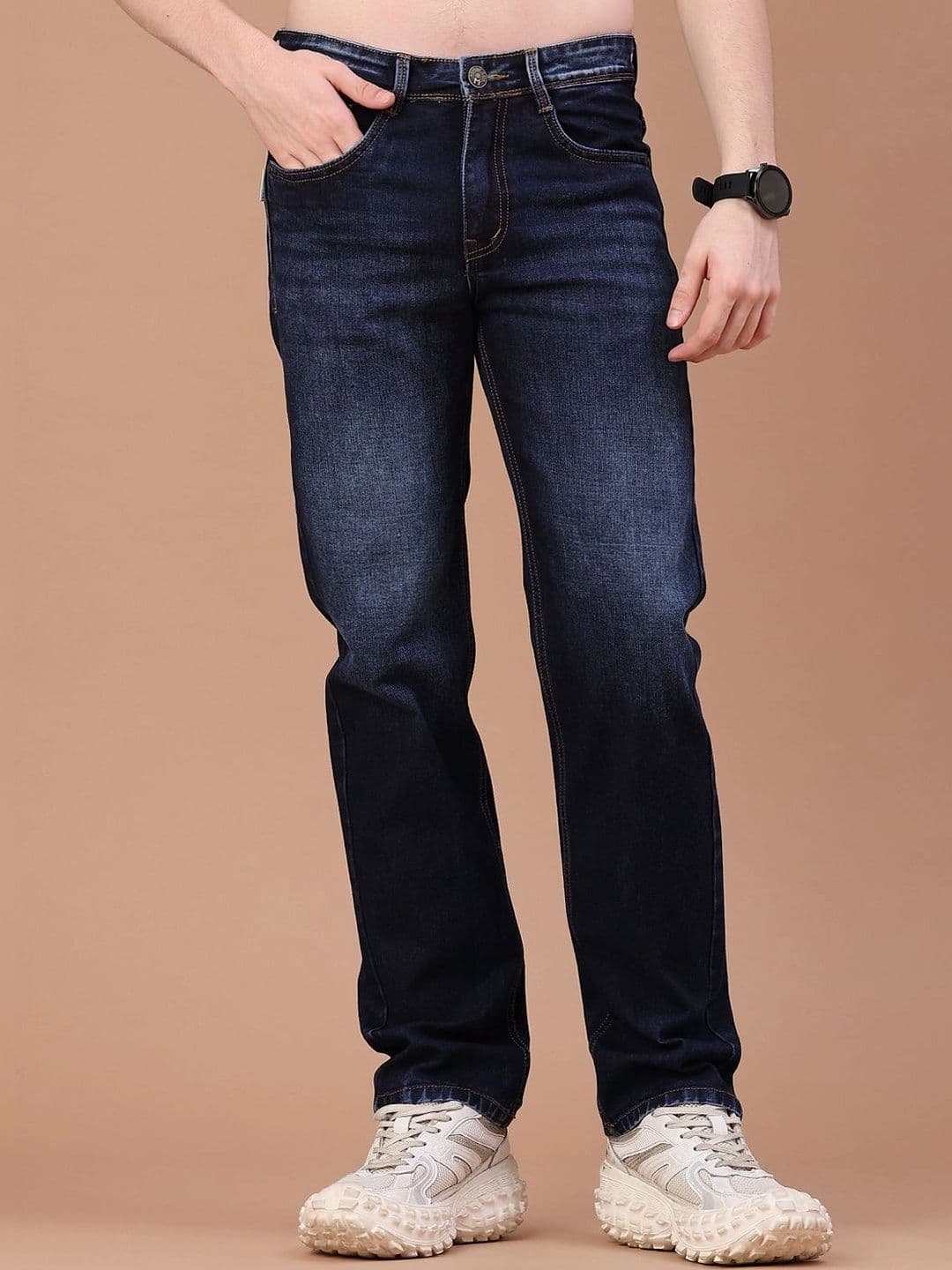 V-Mart Men Regular Fit Mid-Rise Low Distress Jeans - view 1
