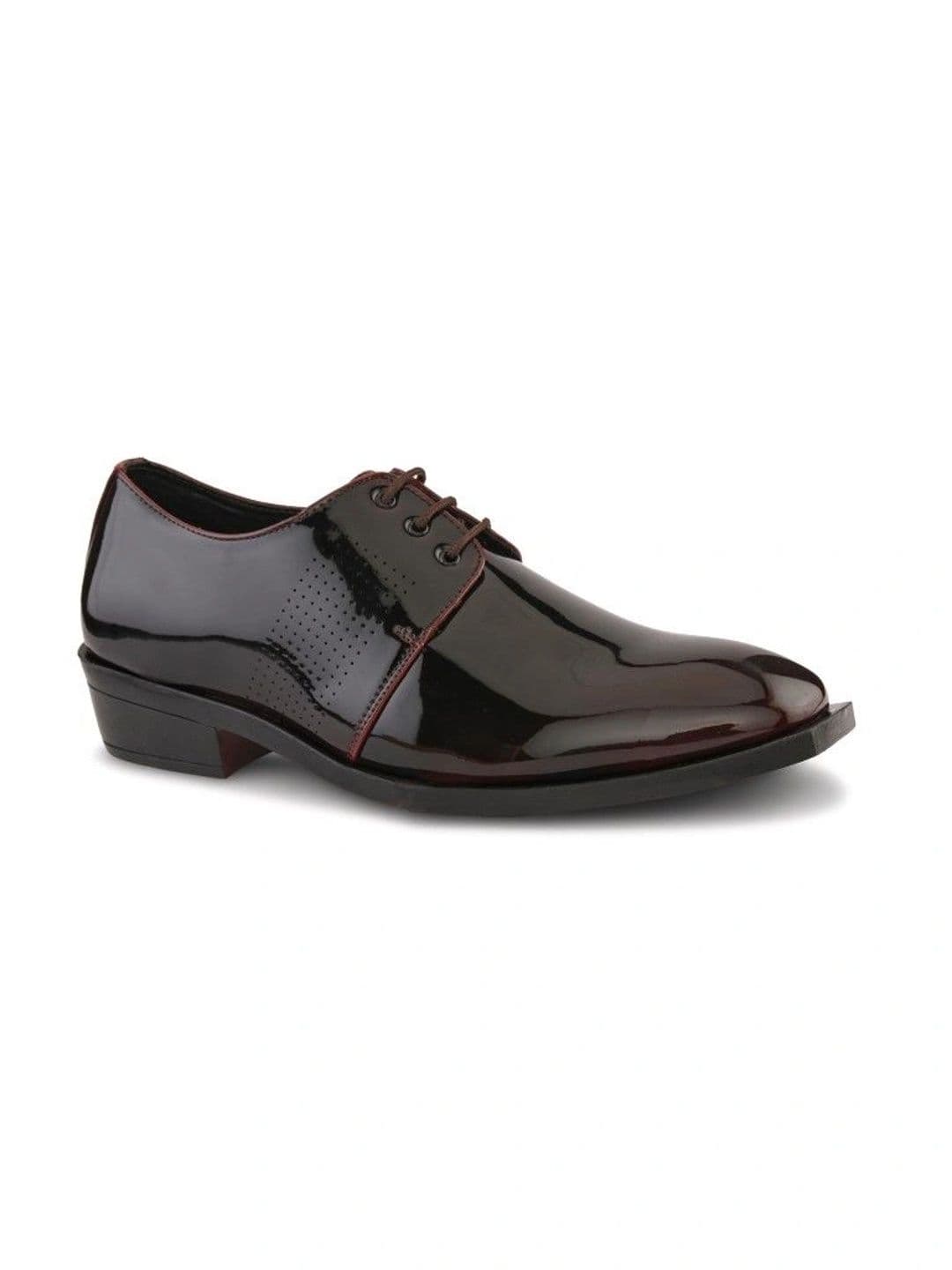 House of Pataudi Men Textured Pointed Toe Lace-Ups Derbys Formal Shoes thumbnail 3