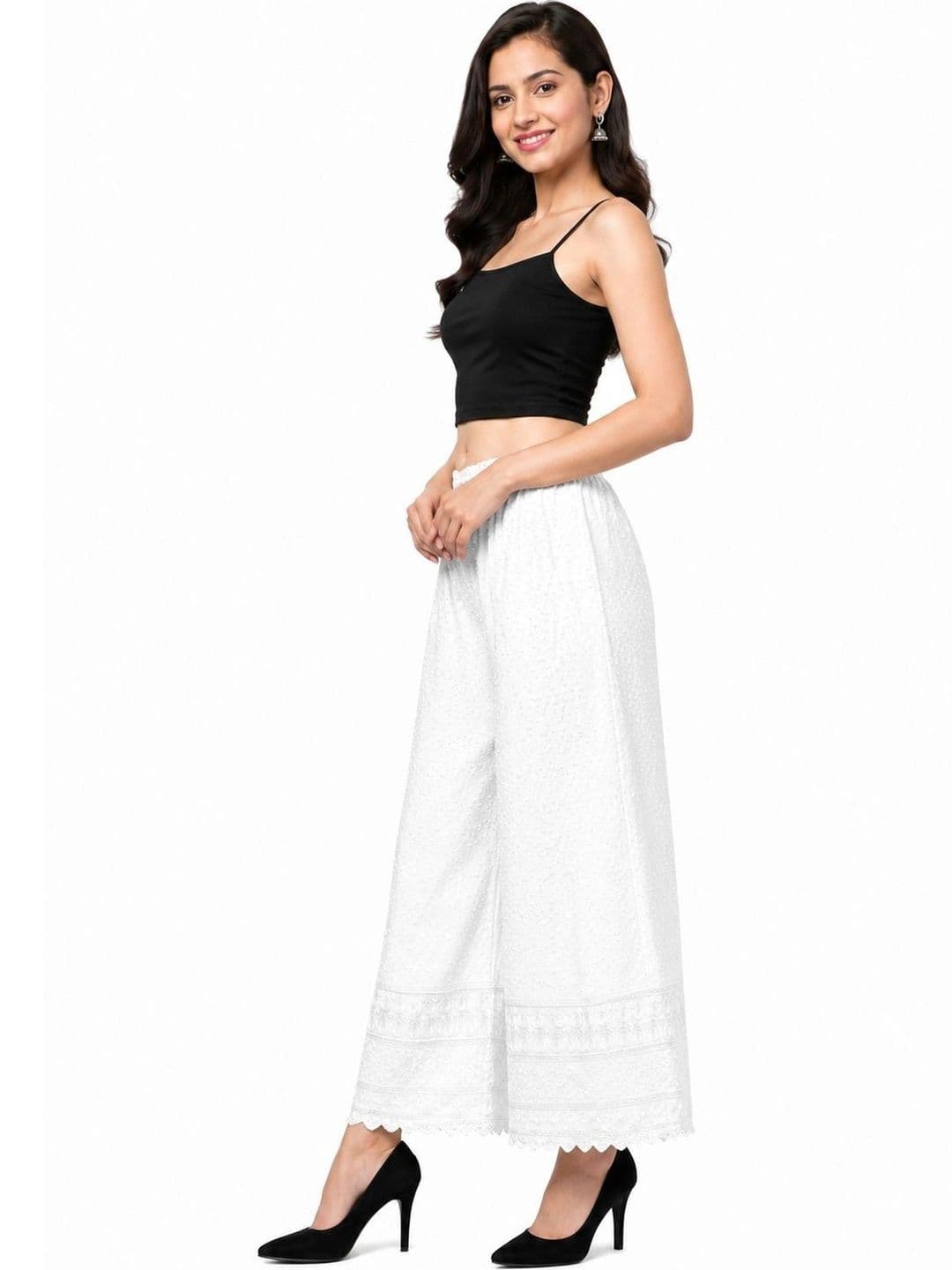 Threadbloom Women Embroidered Knitted Ethnic Palazzos thumbnail 4
