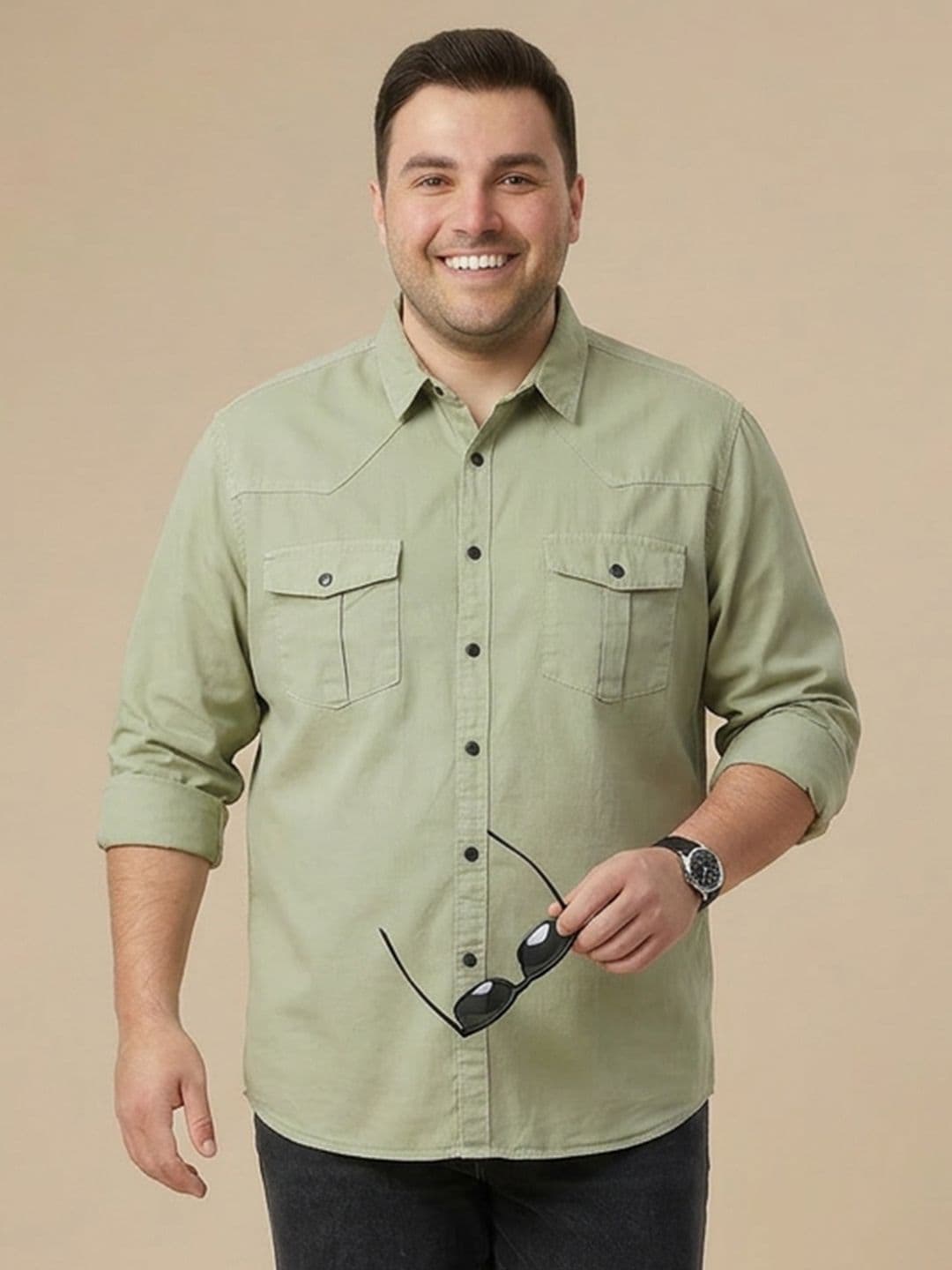 Sztori Spread Collar Pure Cotton Casual Shirt - view 1