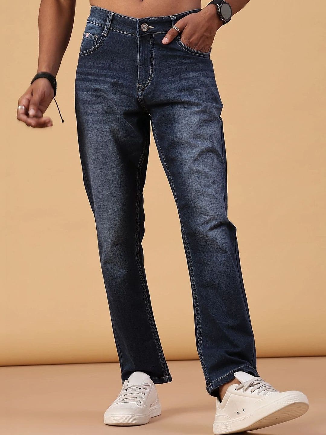 V-Mart Men Regular Fit Mid-Rise Low Distress Jeans - view 1