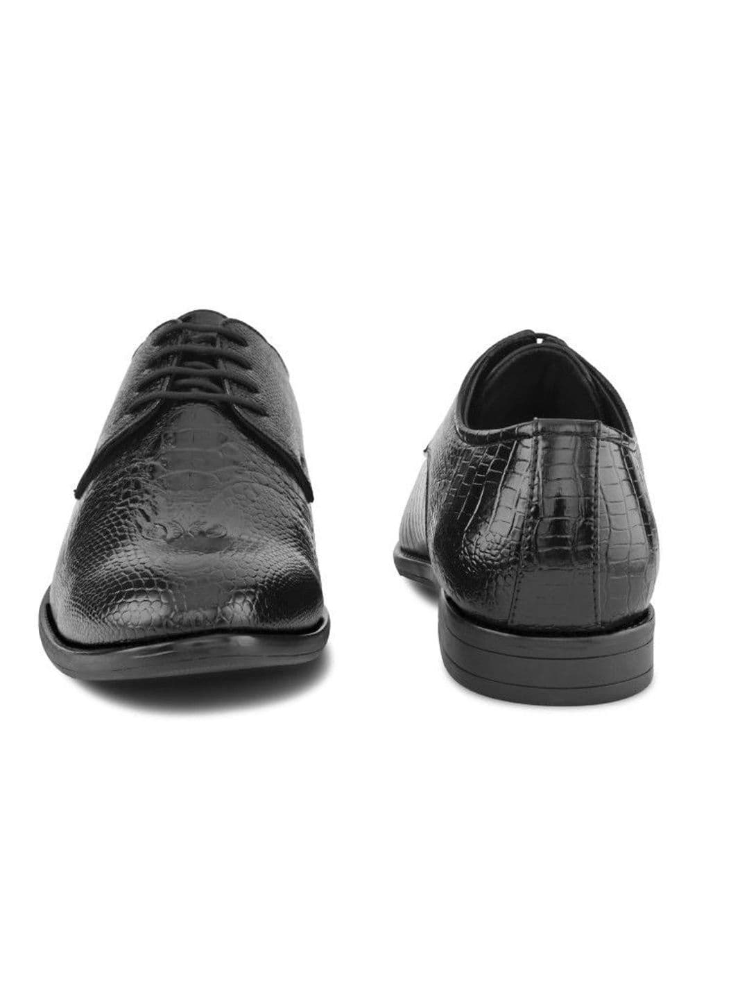 House of Pataudi Men Textured Pointed Toe Lace-Ups Derbys Formal Shoes thumbnail 6