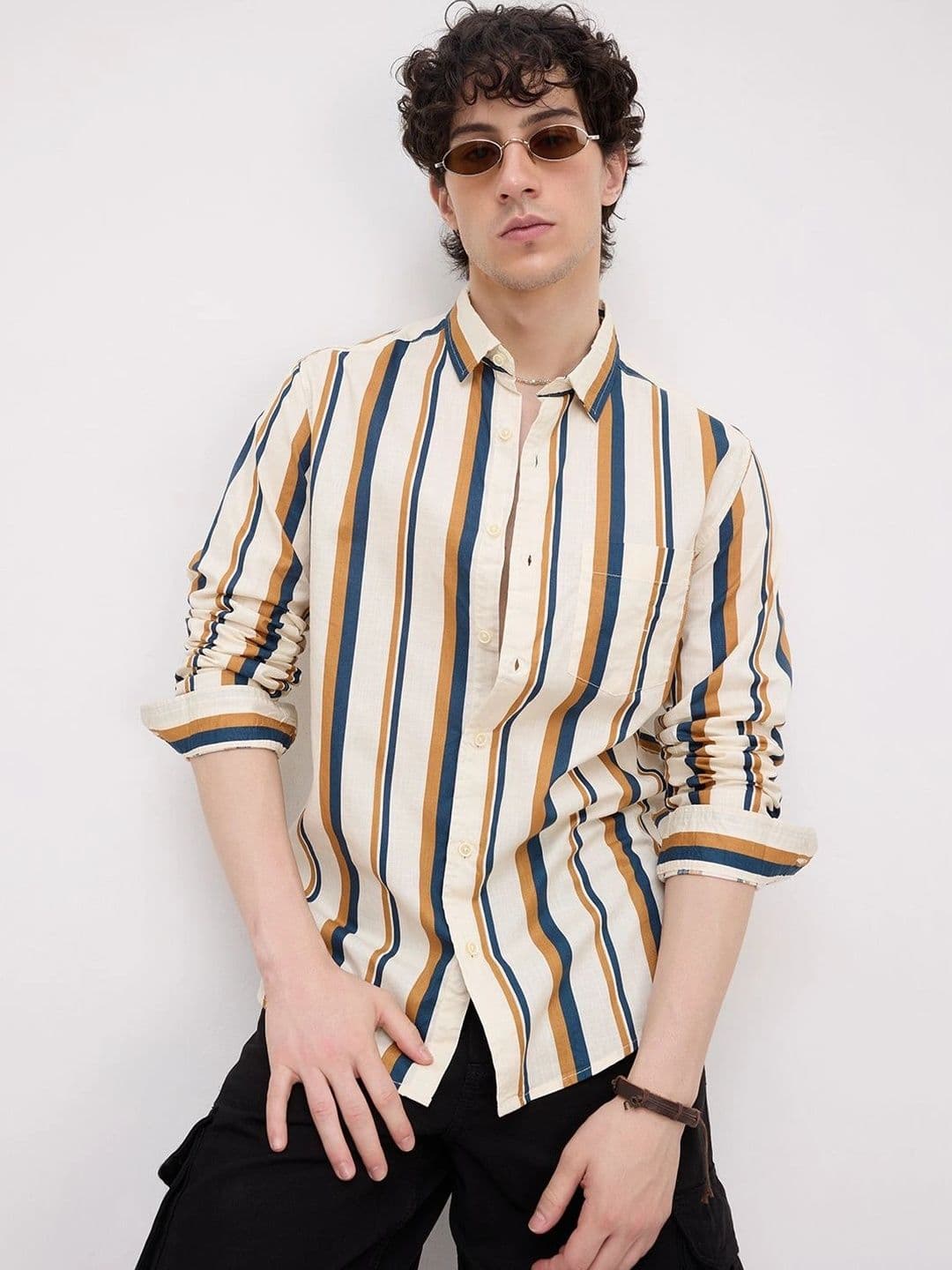 VASTRADO Men Classic Slim Fit Striped Casual Shirt - view 1