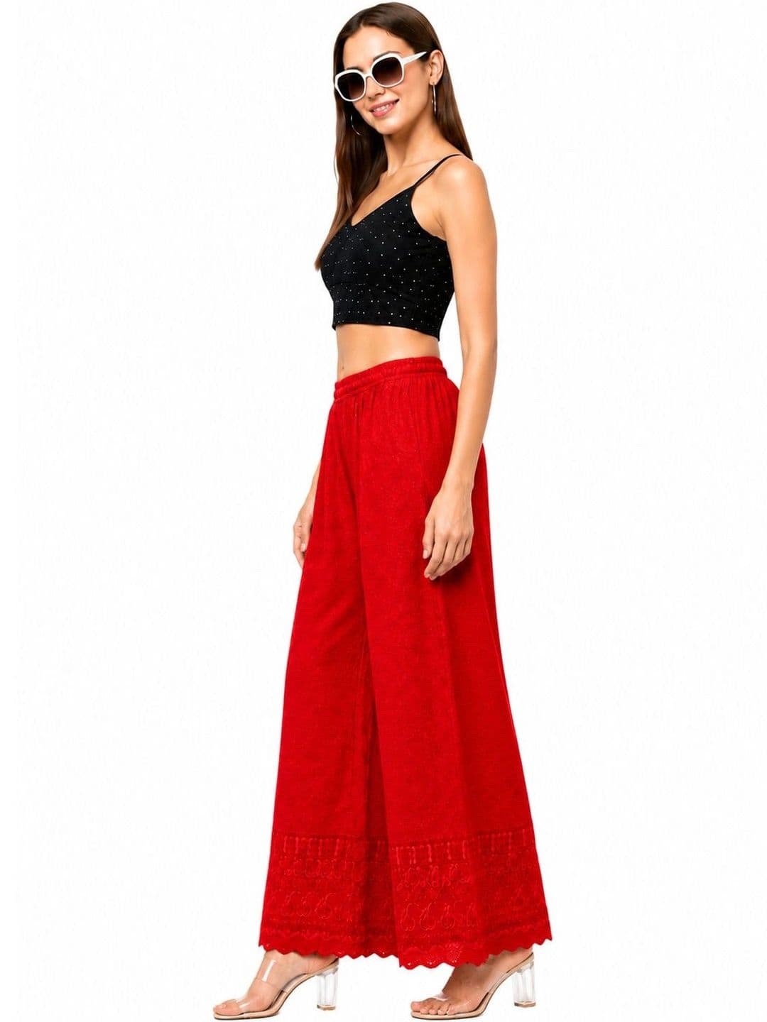 Threadbloom Women Embroidered Knitted Ethnic Palazzos thumbnail 3
