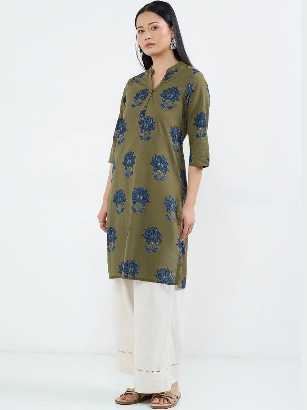 RANGMANCH BY PANTALOONS Women Floral Printed Indie Florals Kurta thumbnail 3