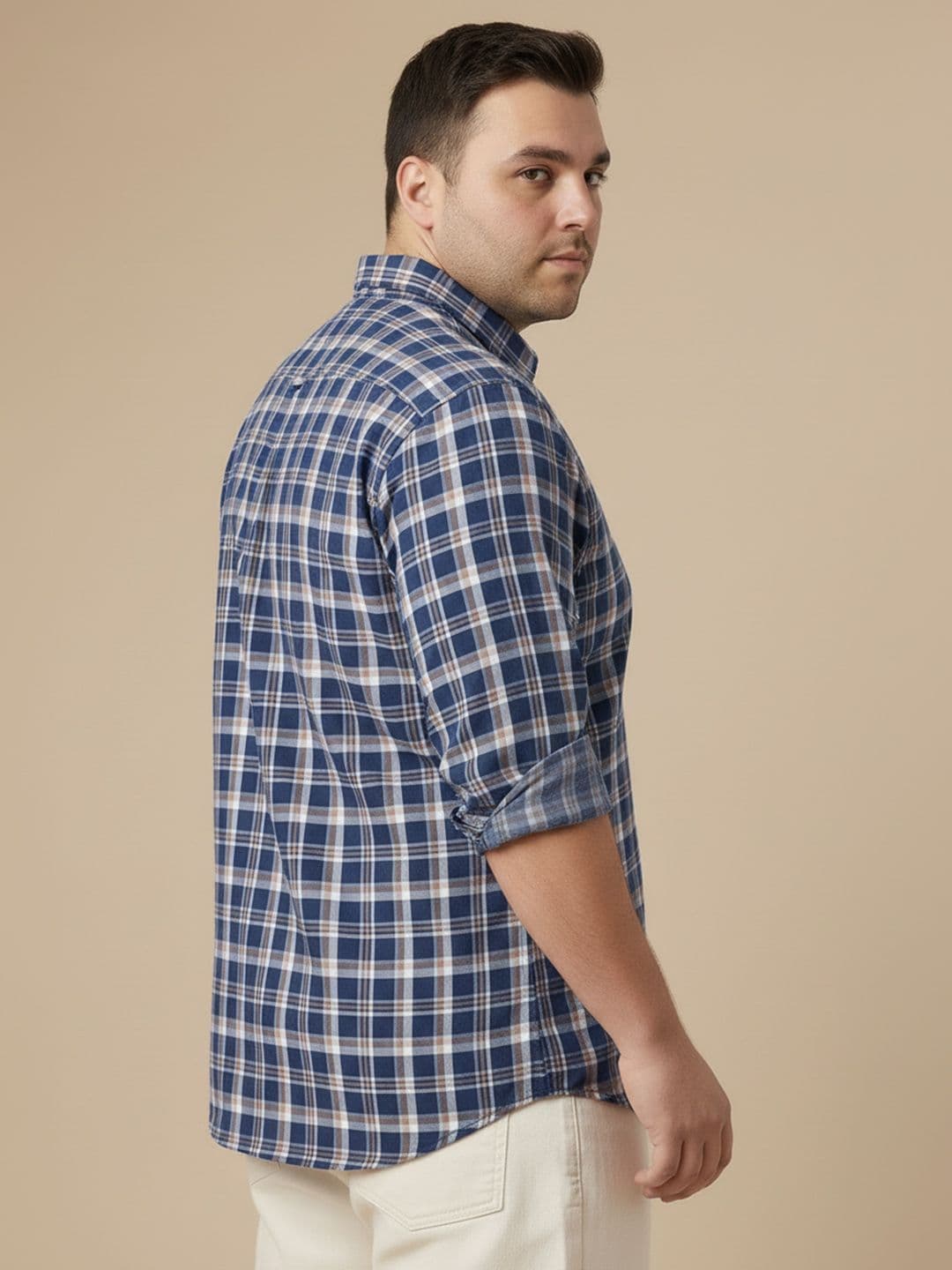 Sztori Plus Size Checked Casual Shirt thumbnail 5