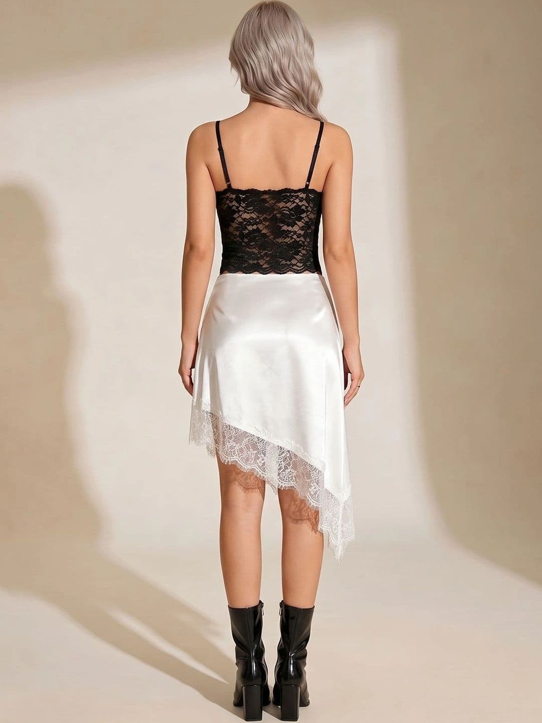 Suo Women Lace Frills Bows and Ruffles Above Knee A-Line Skirt thumbnail 4