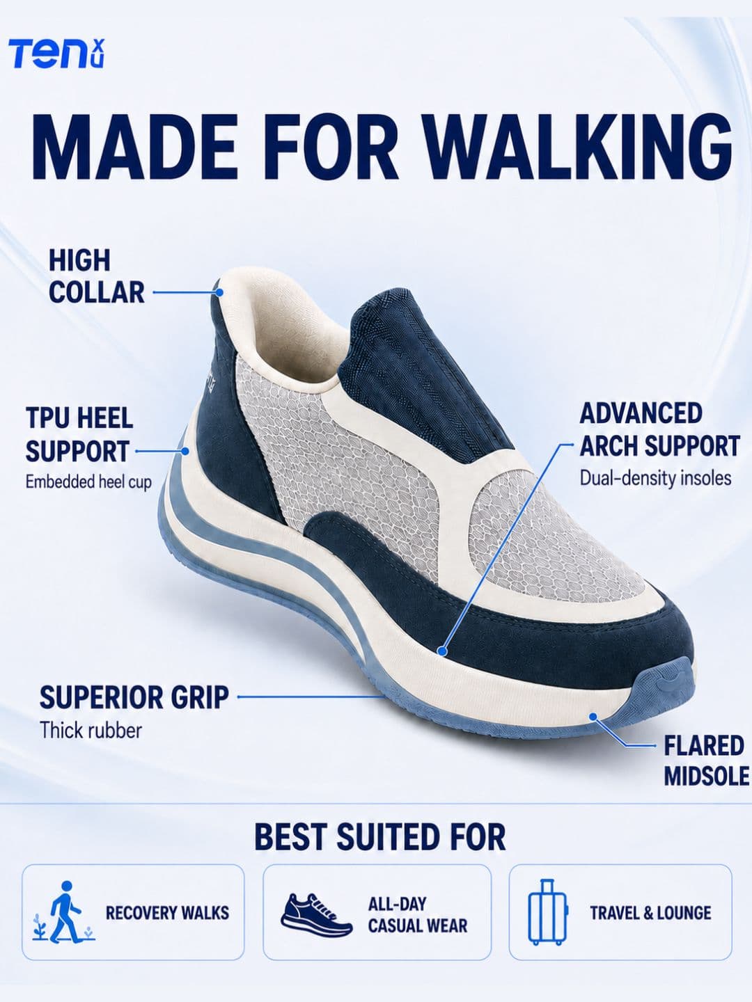 Ten x You Unisex Mesh Walking Shoes thumbnail 3