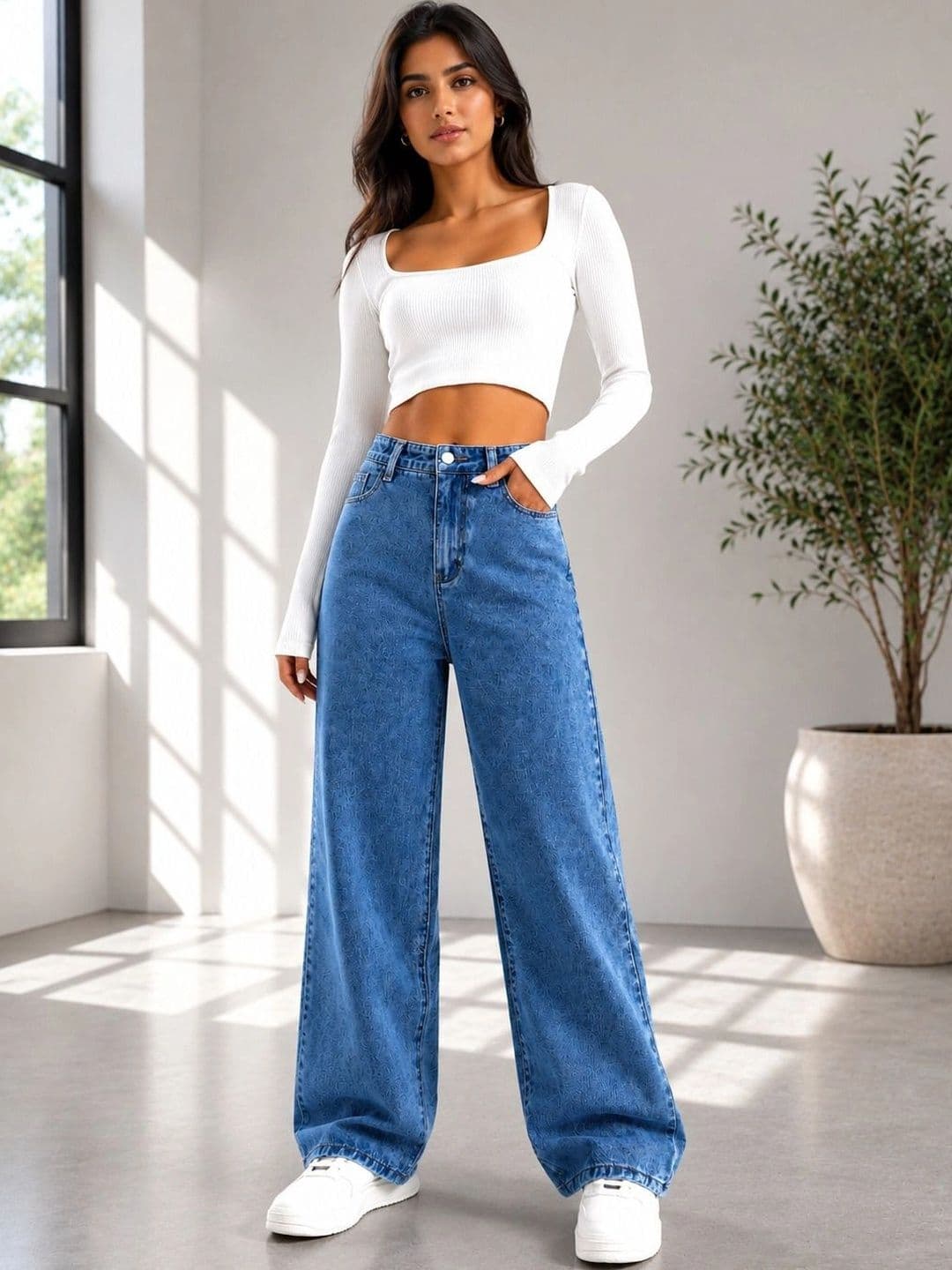 DENIMLOOK Women Flared High-Rise Light Fade Jeans thumbnail 3