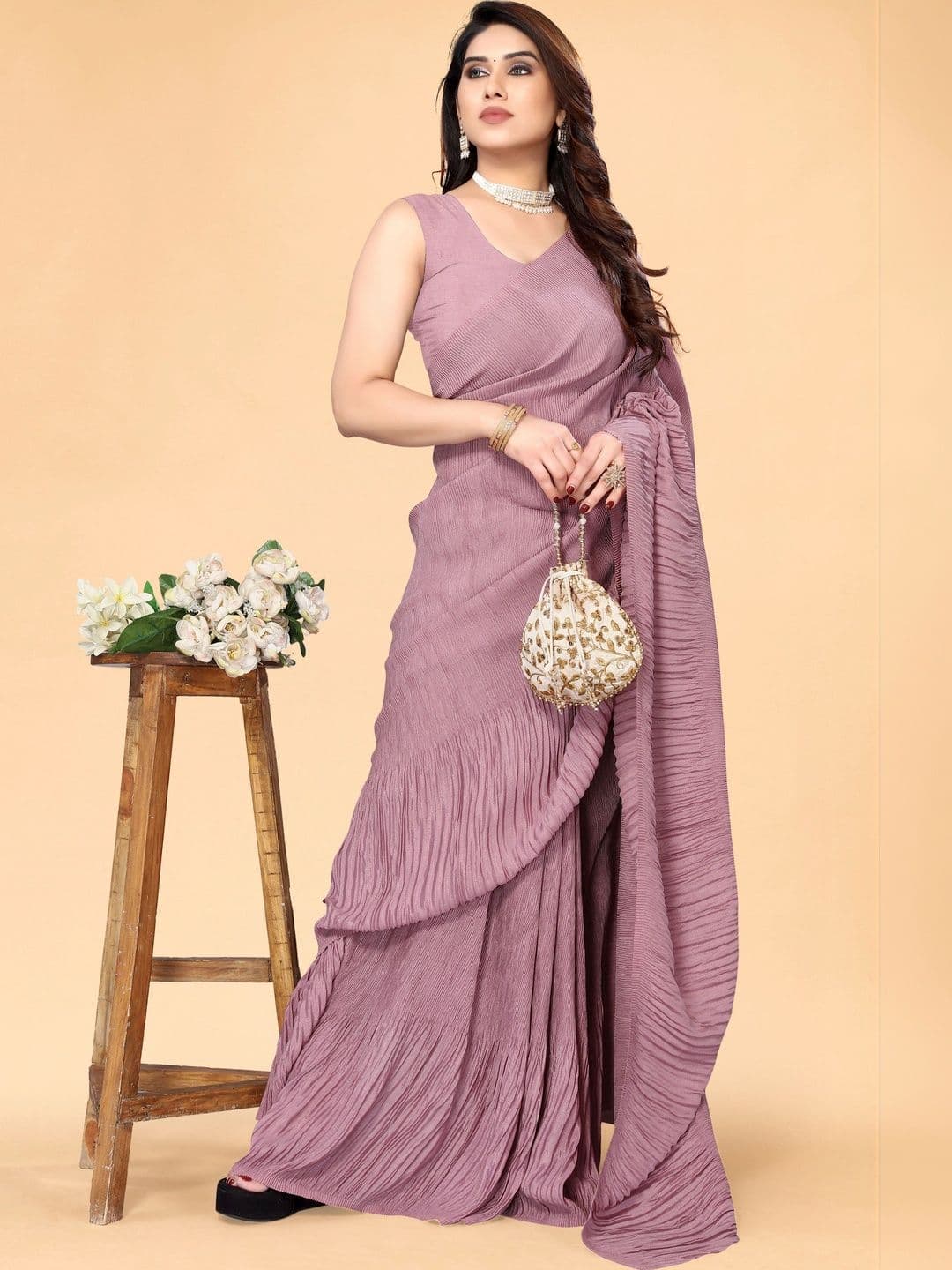 Sangria Woman Poly Chiffon Designer Leheriya Saree - view 1