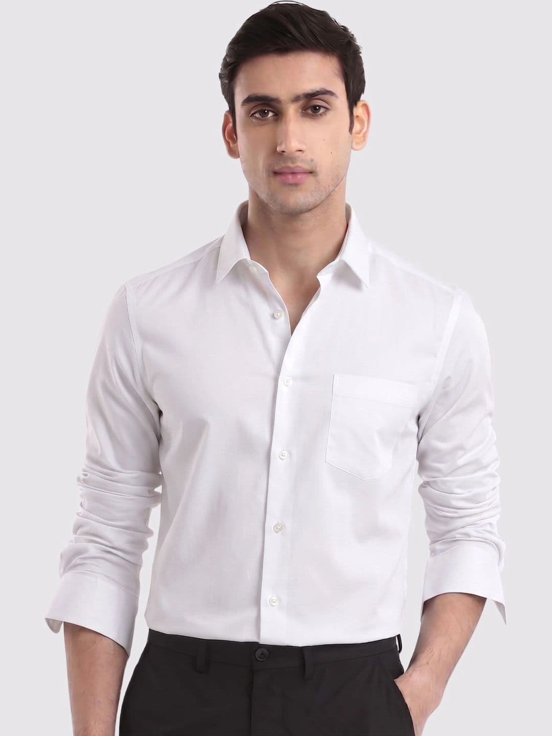 URBANICE Men Regular Fit Solid Button-Down Collar Cotton Casual Shirt - view 1