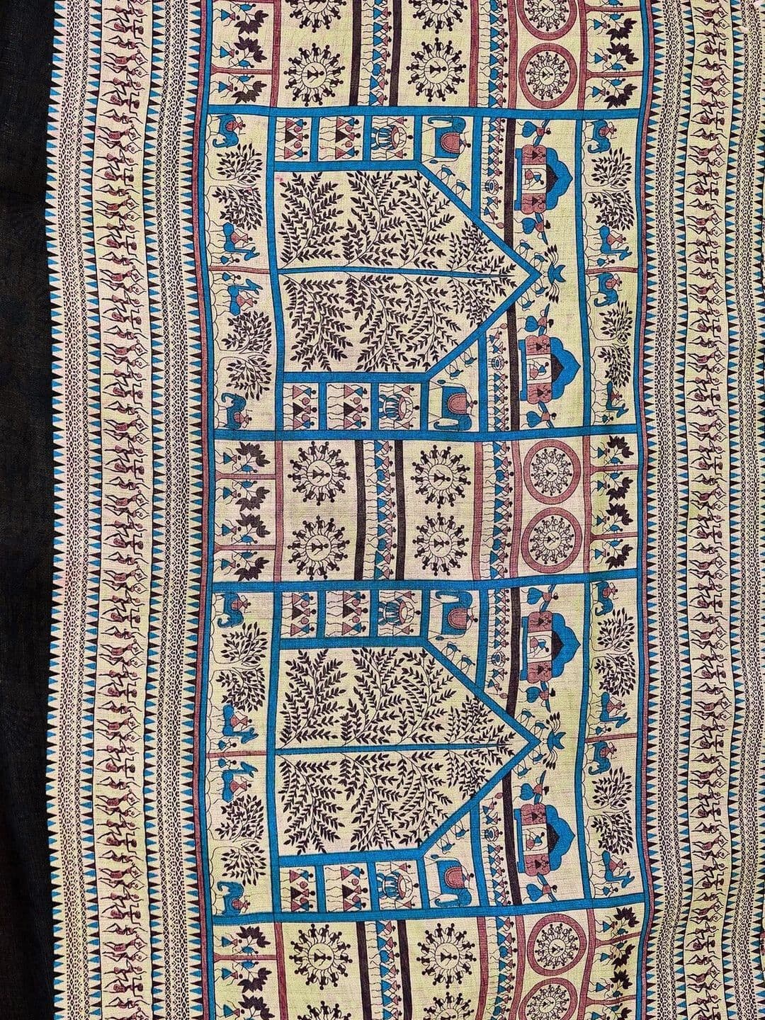 KALINI Women Printed Cotton Blend  Warli Fusion Saree thumbnail 7