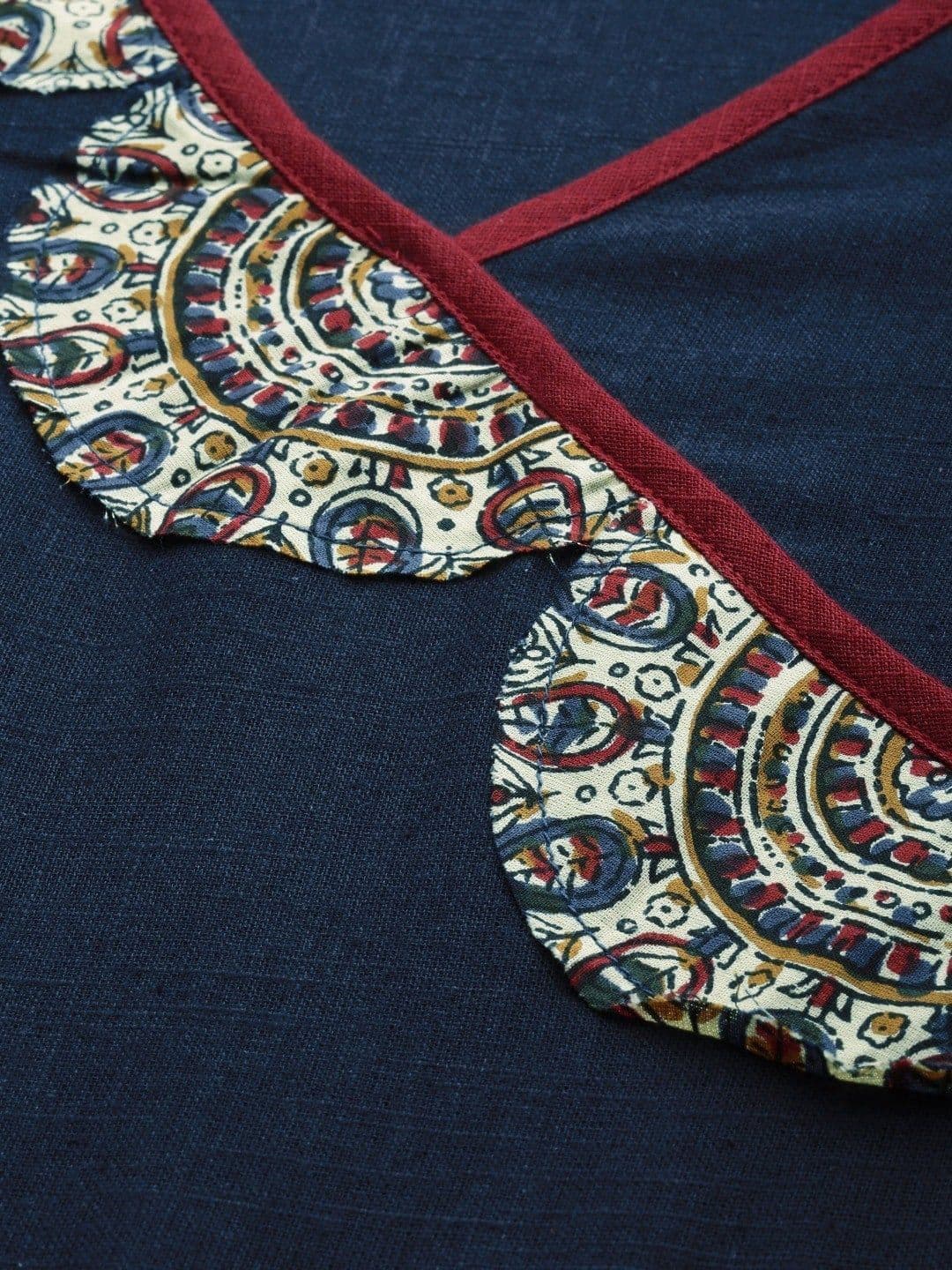 KALINI Ethnic Motifs Embroidered Angrakha Kurta thumbnail 3