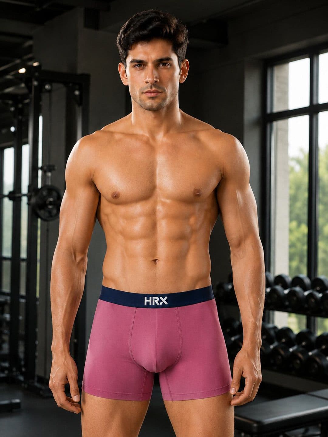 HRX by Hrithik Roshan Pack of 4 Cotton Blend Assorted Solid Trunks thumbnail 3