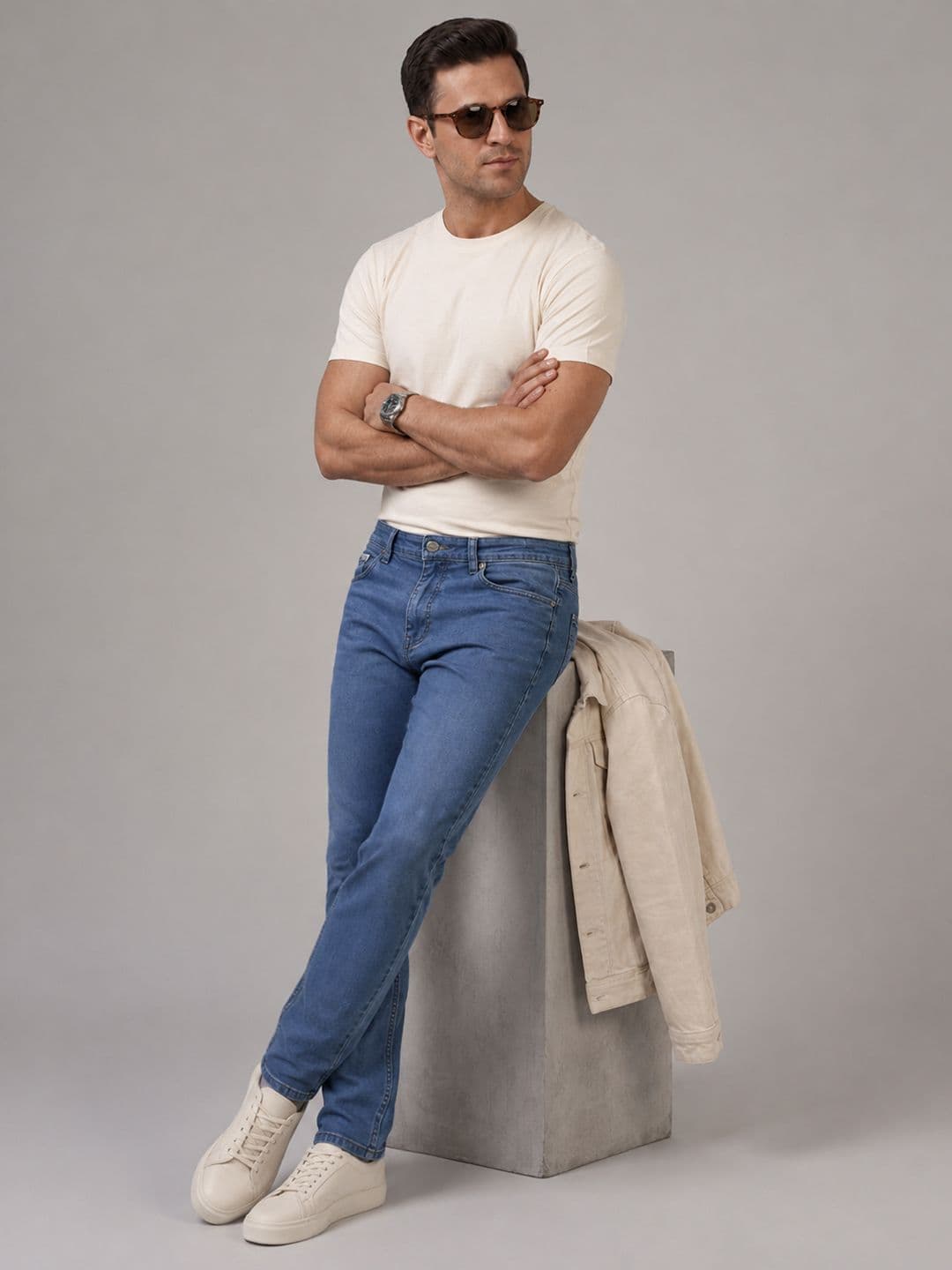 THUNDER JEANS Men Regular Fit Mid-Rise Stretchable Jeans thumbnail 5