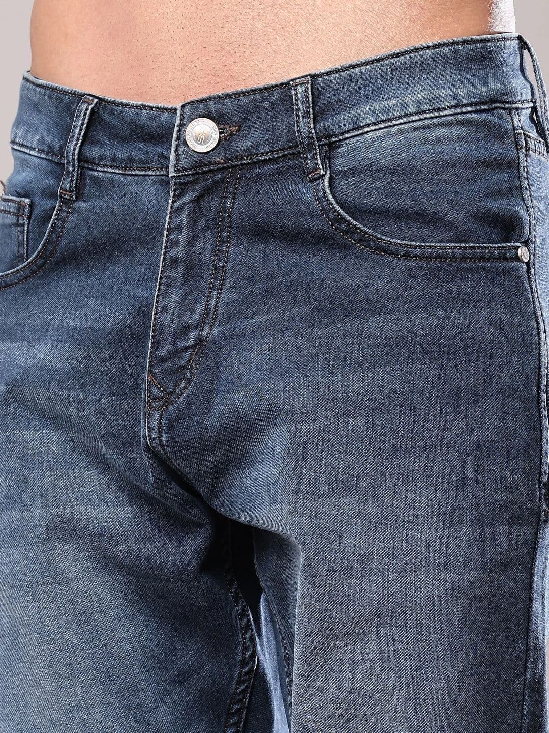 V-Mart Men Regular Fit Mid-Rise Low Distress Jeans thumbnail 3