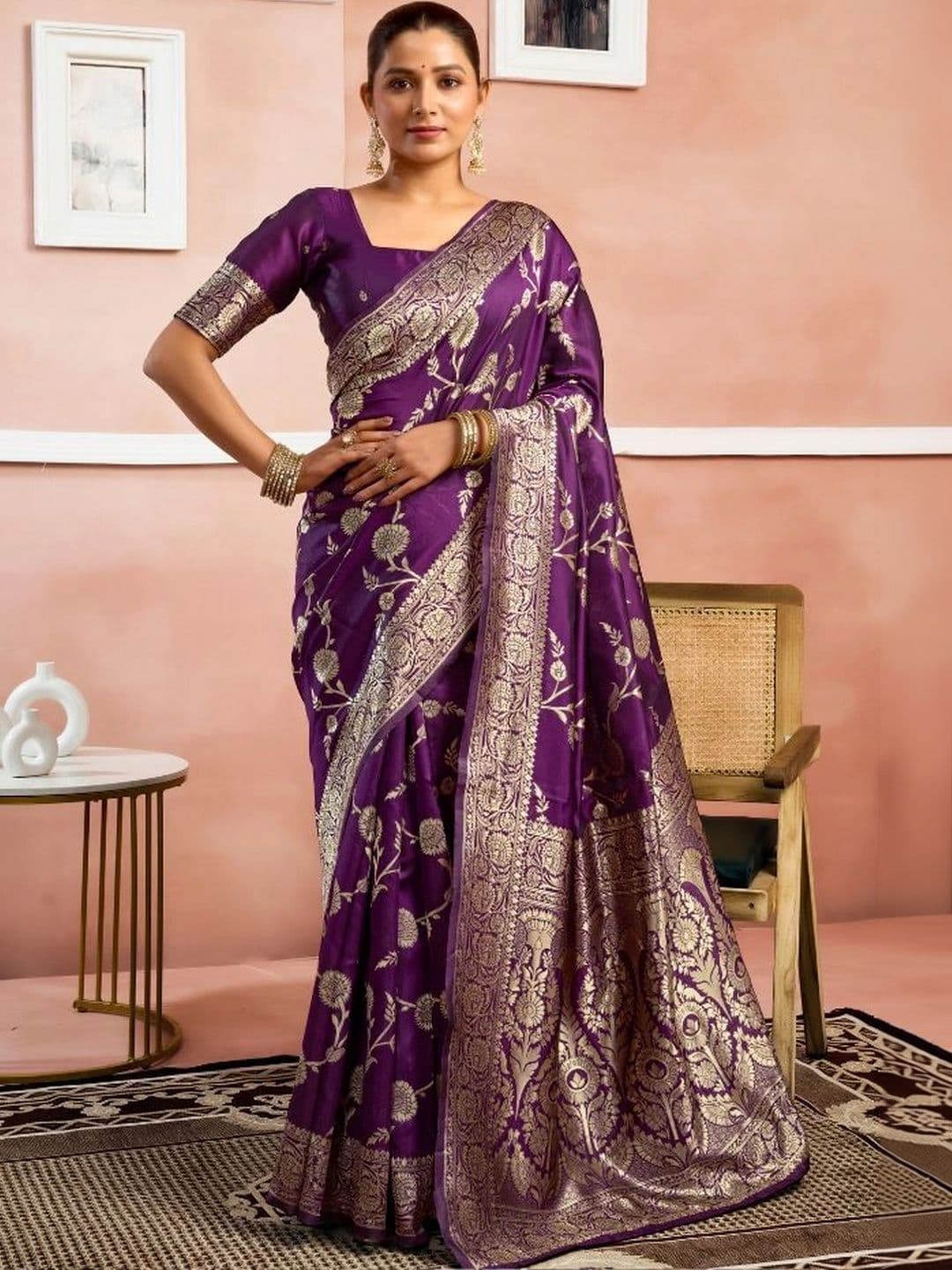revika Woven Design Zari Art Silk Designer Kanjeevaram Saree - view 1