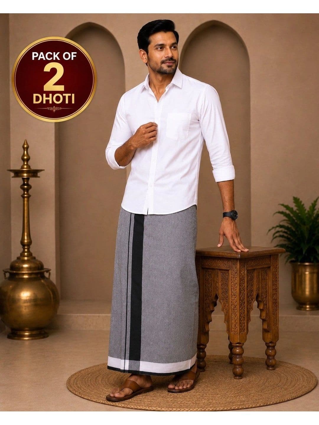 Tharunsha Elite Men Cotton Dhoti Dhotis thumbnail 4