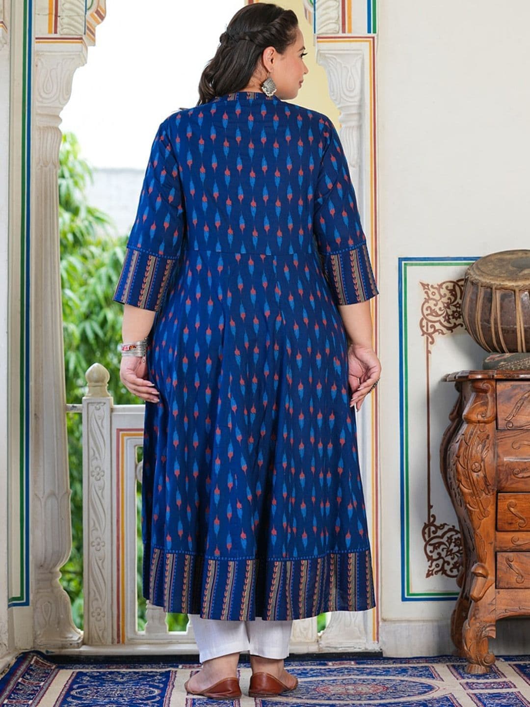 KALINI Plus Size  Printed Anarkali Kurta thumbnail 4