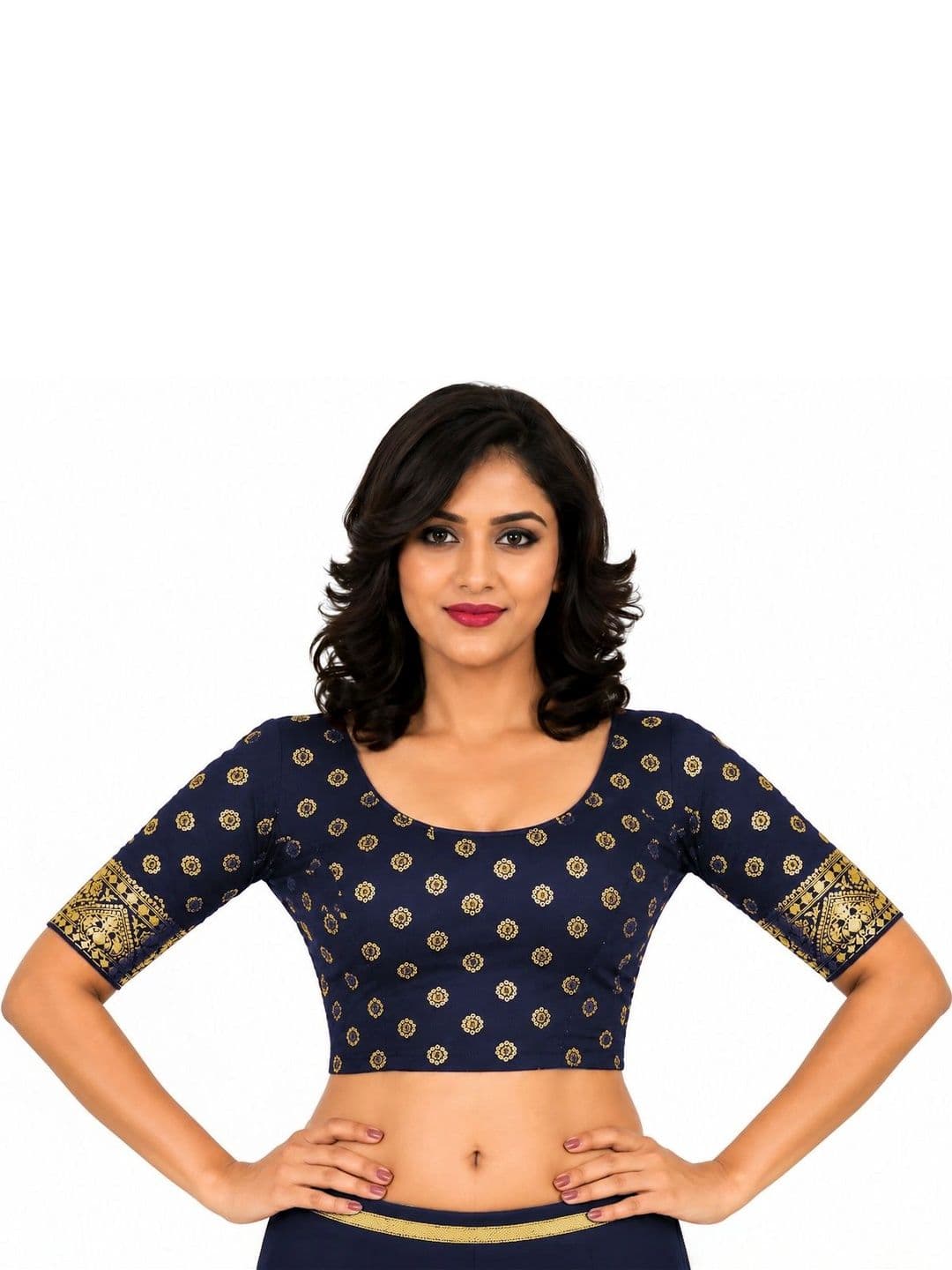 SmartQueen Woven Design Zari Saree Blouse - view 1