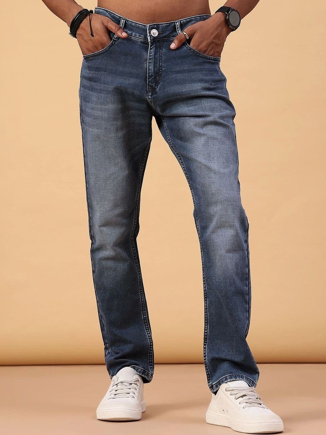 V-Mart Men Regular Fit Mid-Rise Low Distress Jeans - view 1