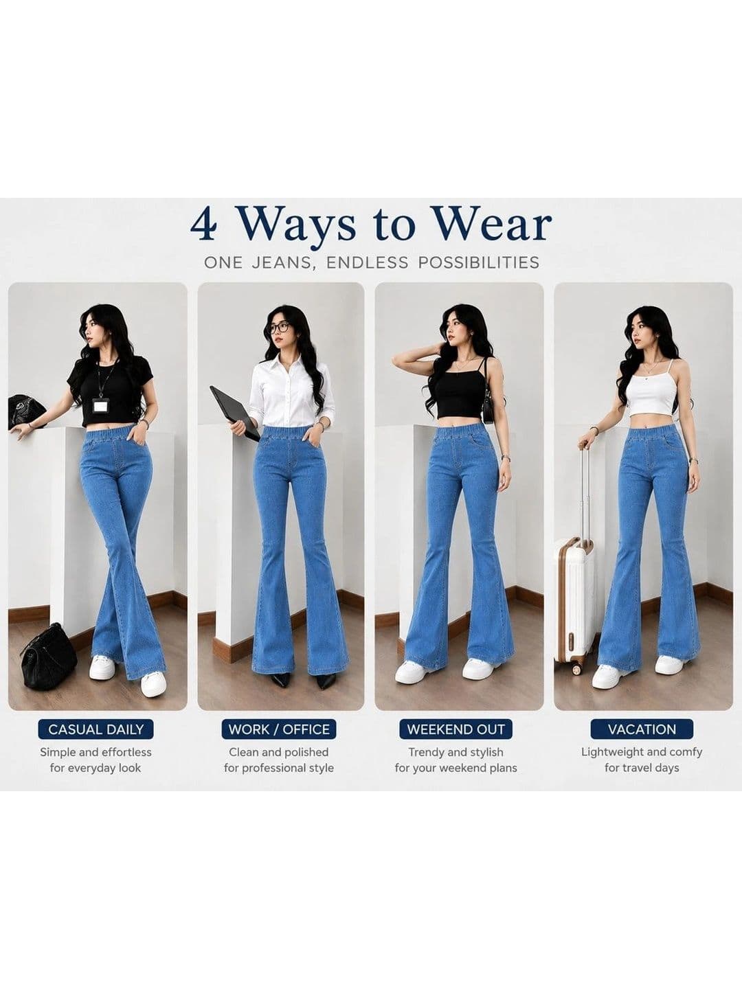 ADBUCKS Women Bootcut High-Rise Stretchable Jeans thumbnail 2