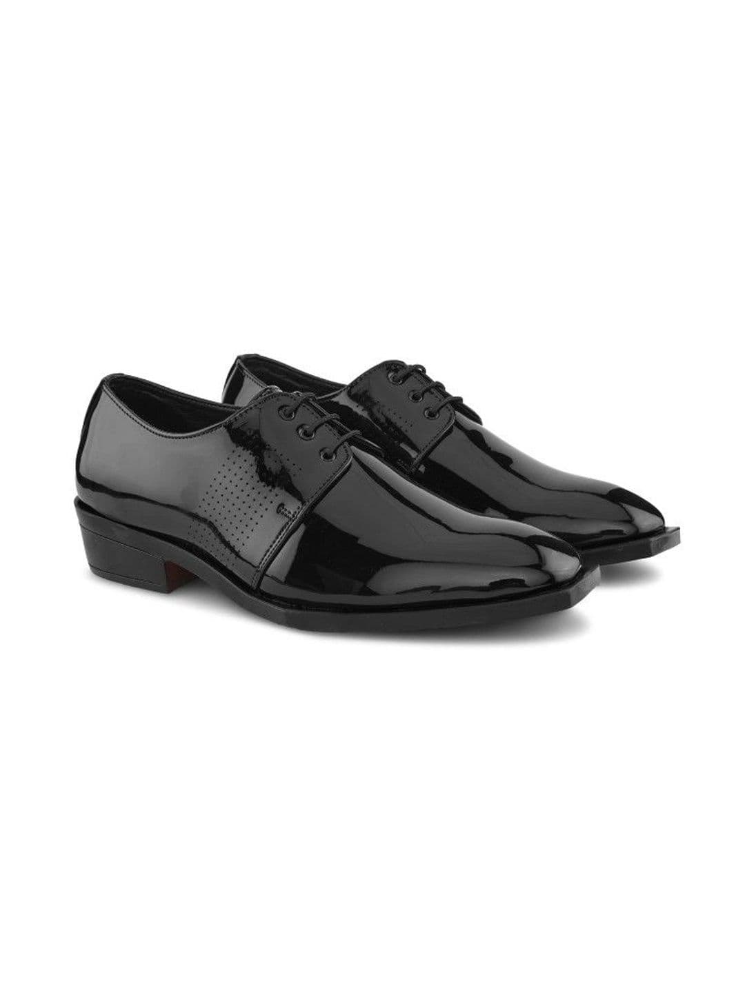 House of Pataudi Men Textured Square Toe Lace-Ups Derbys Formal Shoes thumbnail 4