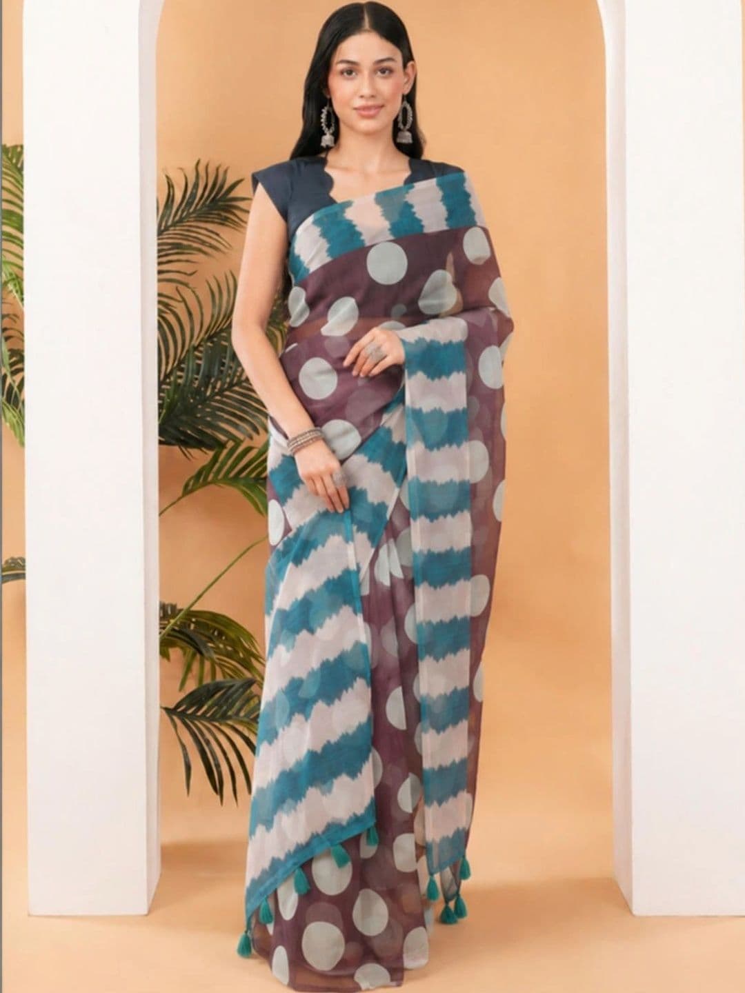SAMANTHA Polka Dot Organza Saree - view 1
