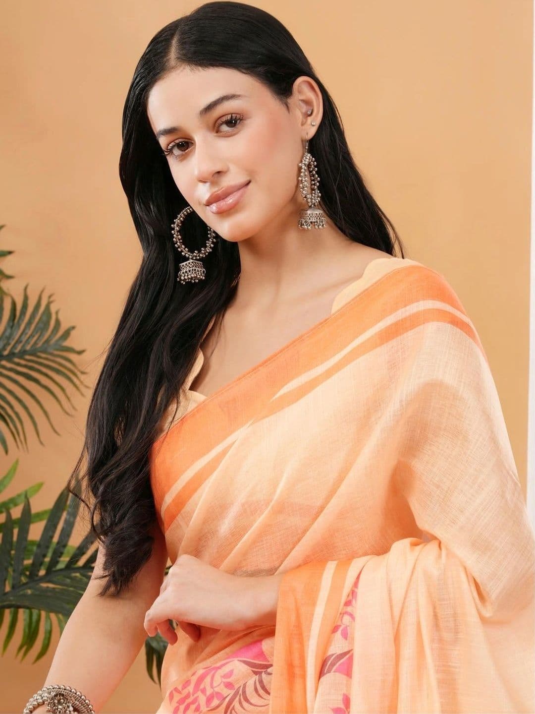 SAMANTHA Striped Linen Blend Saree thumbnail 4