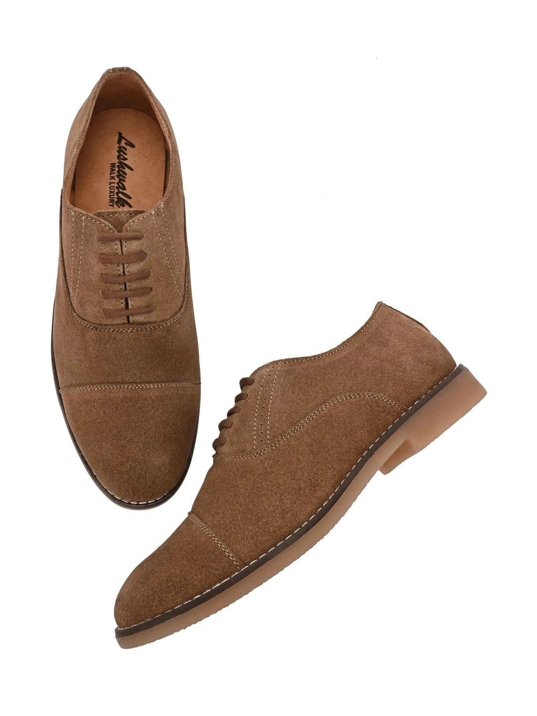 Lushwalk Men Suede Round Toe Lace-Ups Oxfords Formal Shoes thumbnail 2